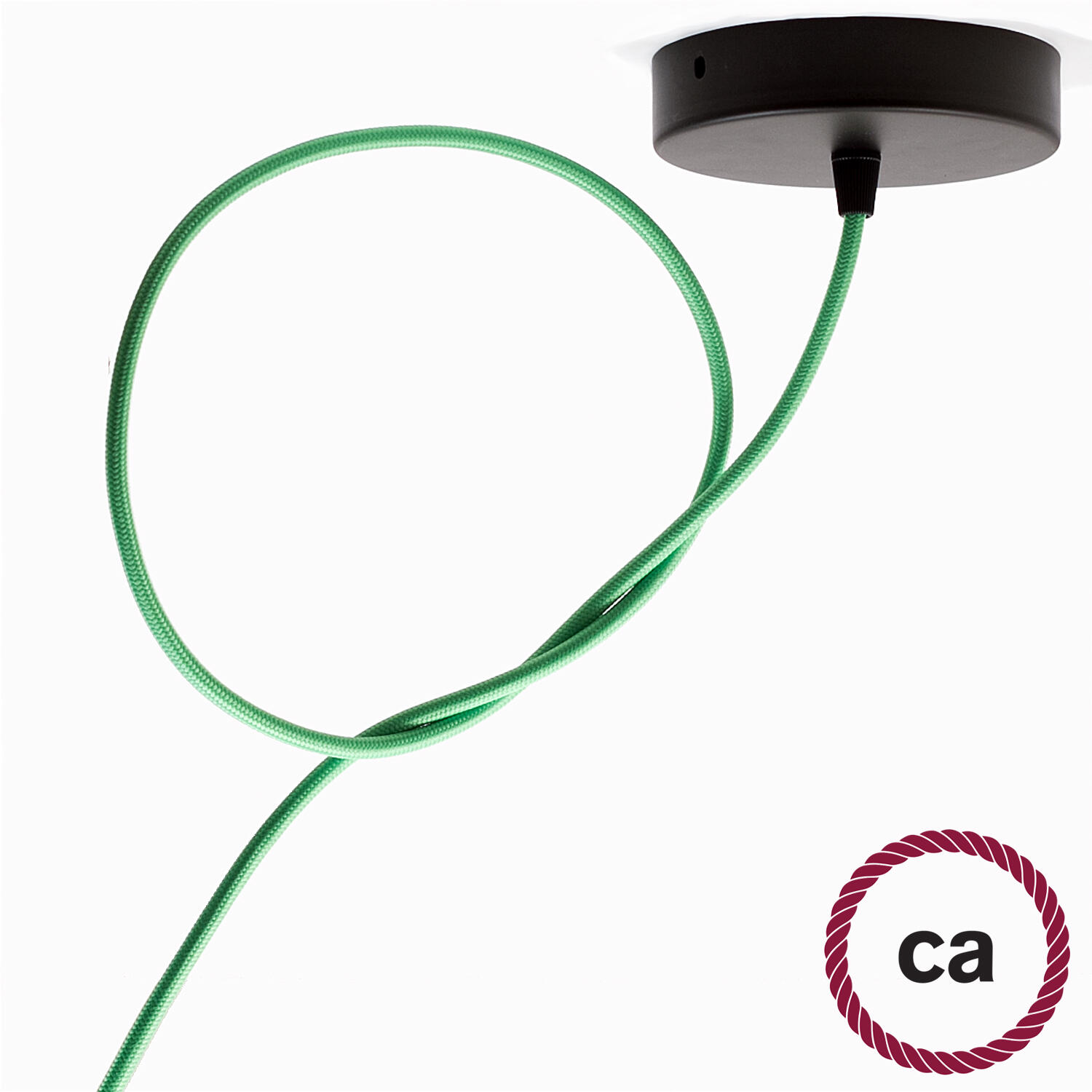 Pavillon d12cm, métal, 1 trou, CREATIVE CABLES noir - 3