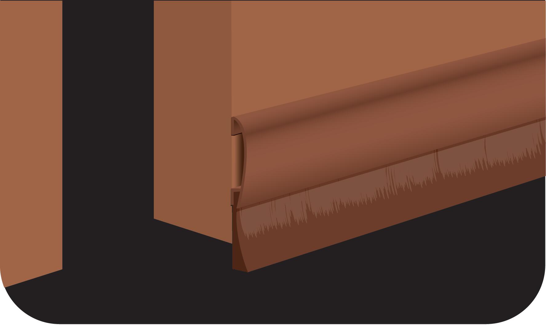 Bas de porte brosse a visser 3M Sol irrégulier premium marron 93 cm - 2