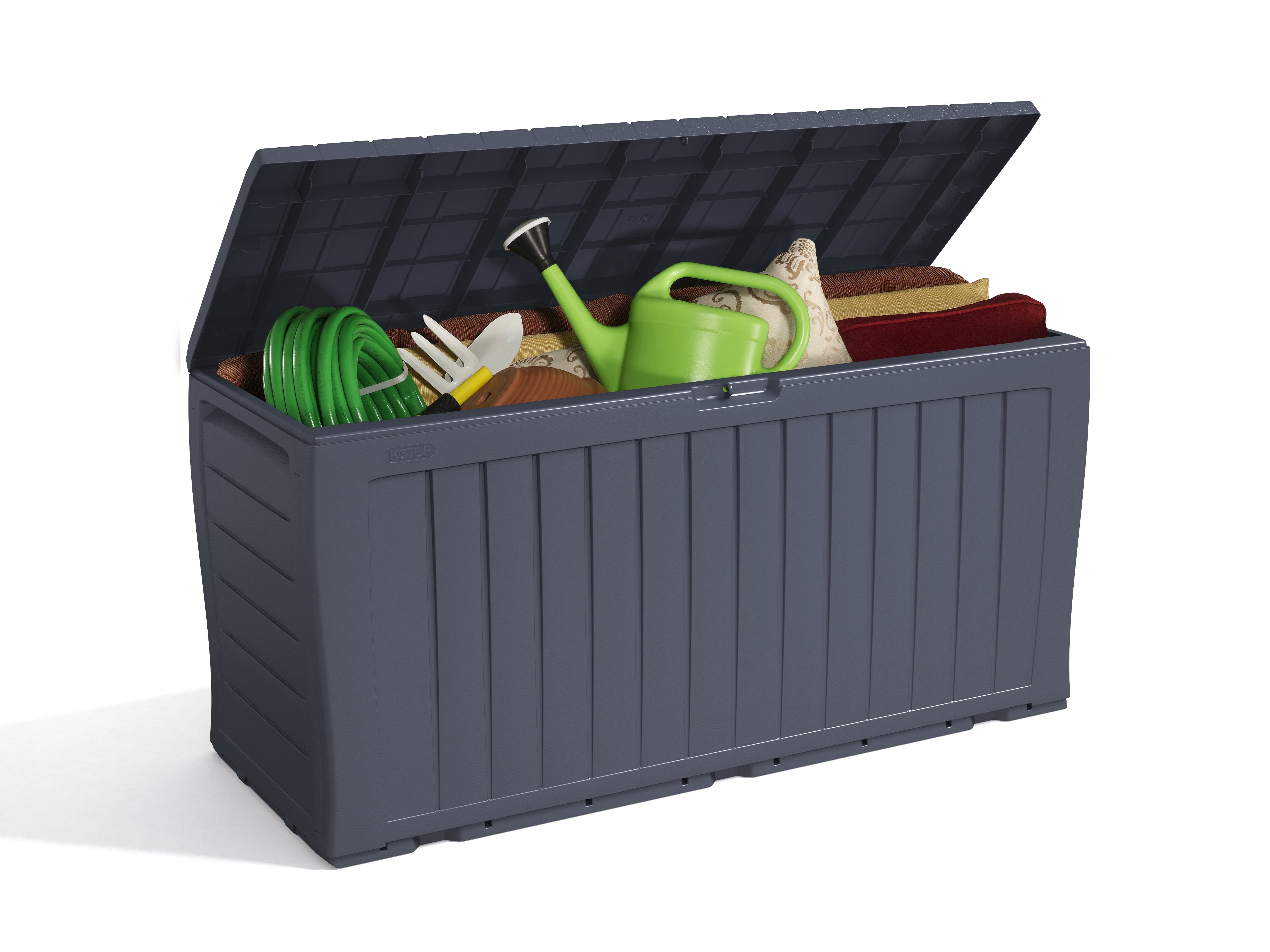 Coffre de jardin NATERIAL FLINT en résine - gris anthracite - 270 litres - 4