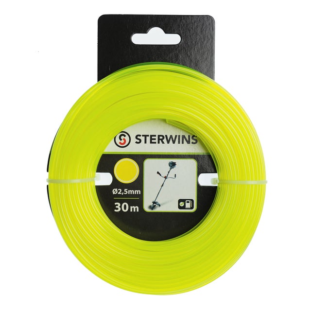 Filo STERWINS tondo per decespugliatore giallo L 30 m ø 2.5 mm