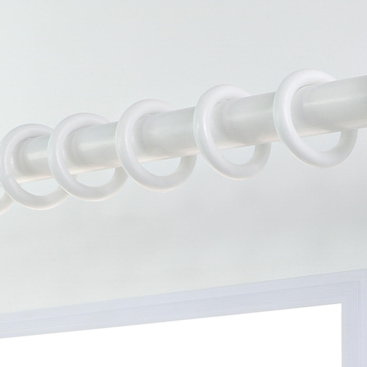 Lot de 10 anneaux pour tringle à rideau System d 28 mm polypropylène blanc - 2