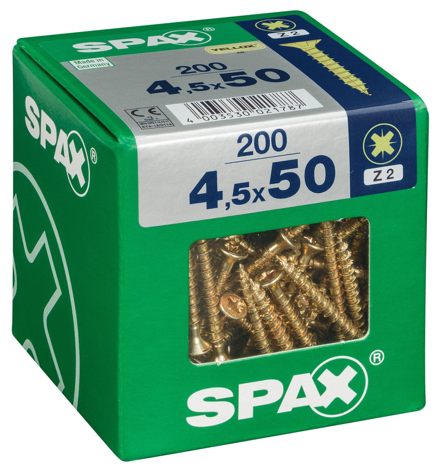 200 vis acier tête fraisée pozidriv SPAX, Ø4.5 x L.50 mm - 2