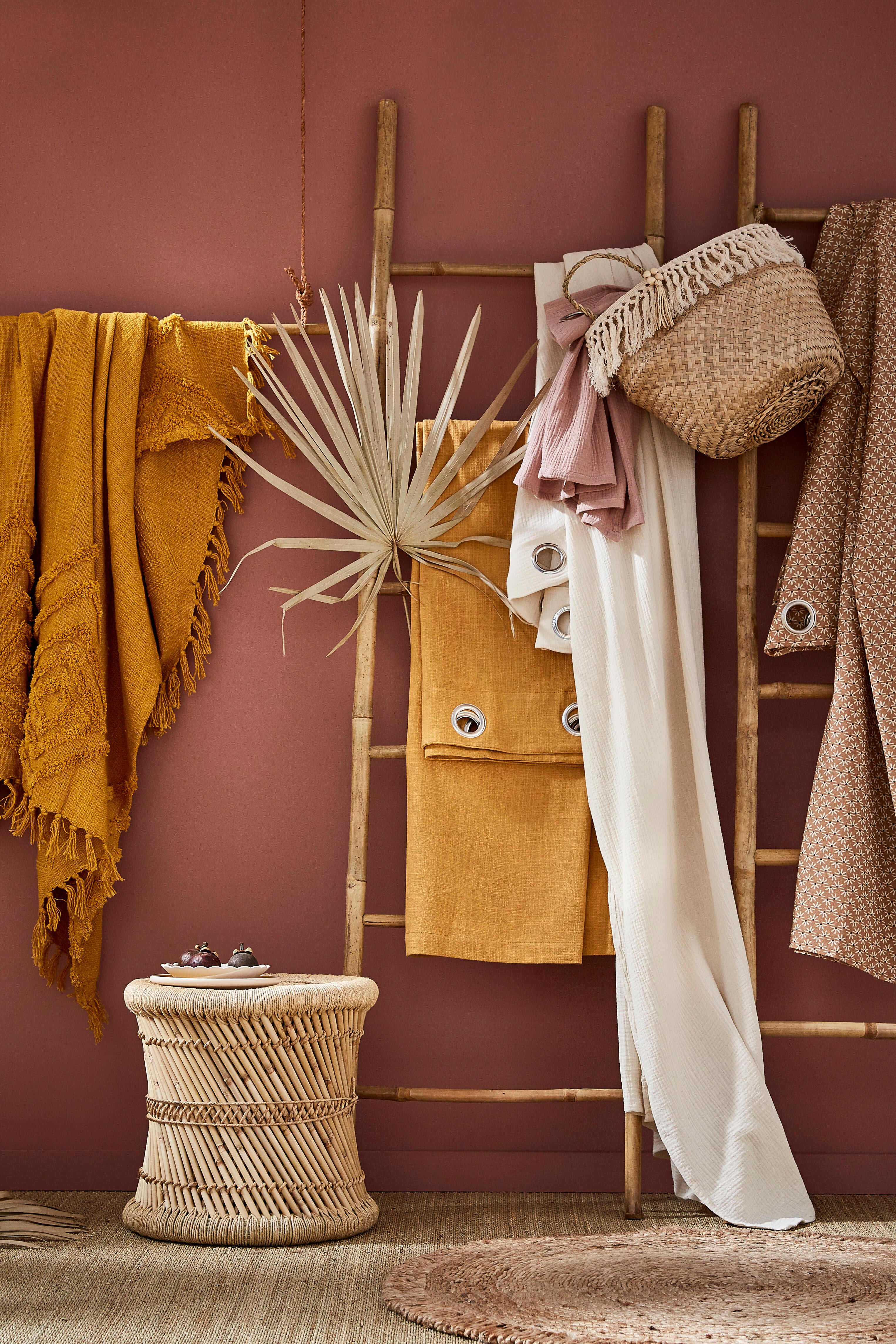 Rideau tamisant, Joey coton, ocre H.250 x l.140 cm - 4