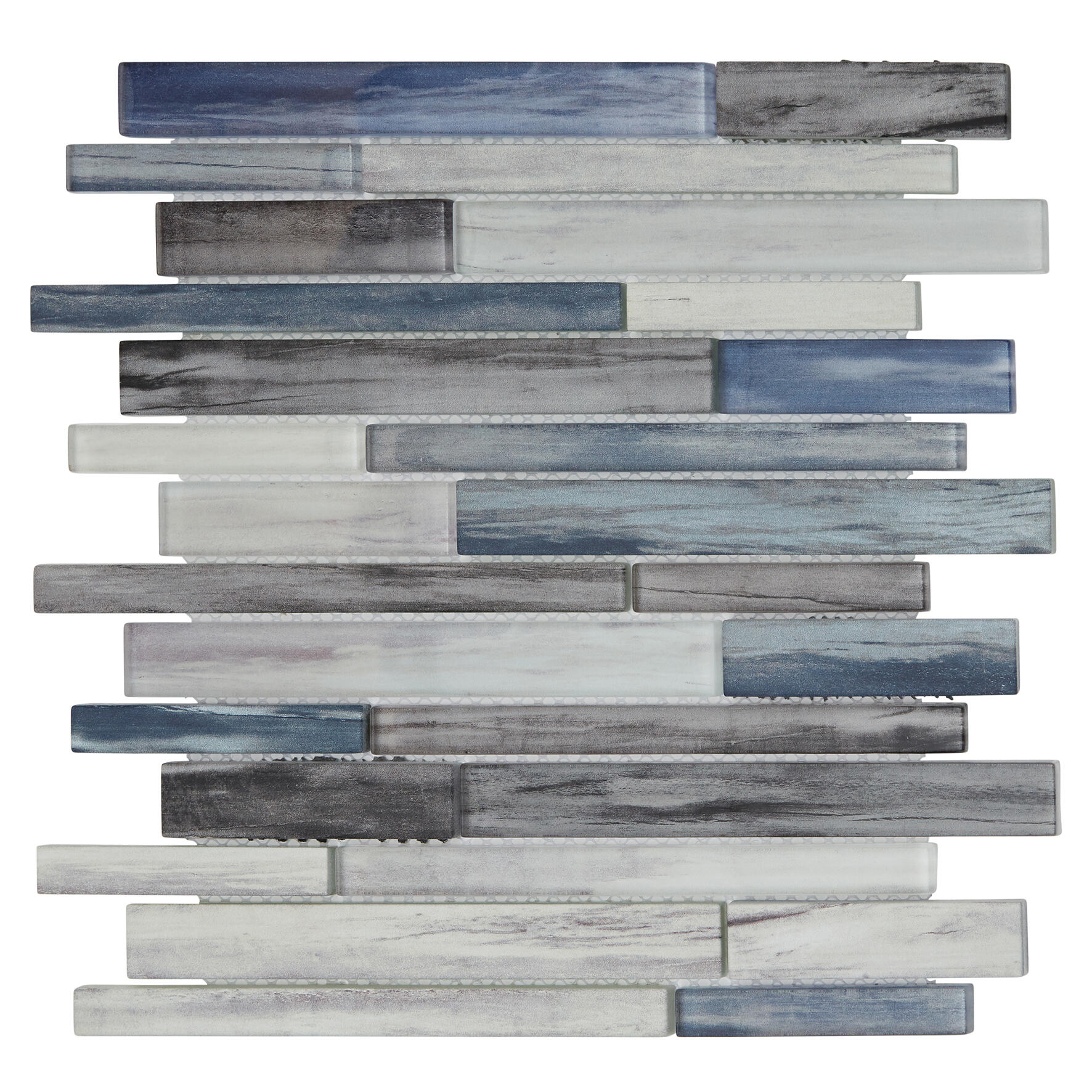 1 plaque de mosaïque Briquettes verre effet bois 30 x 30 cm - 2