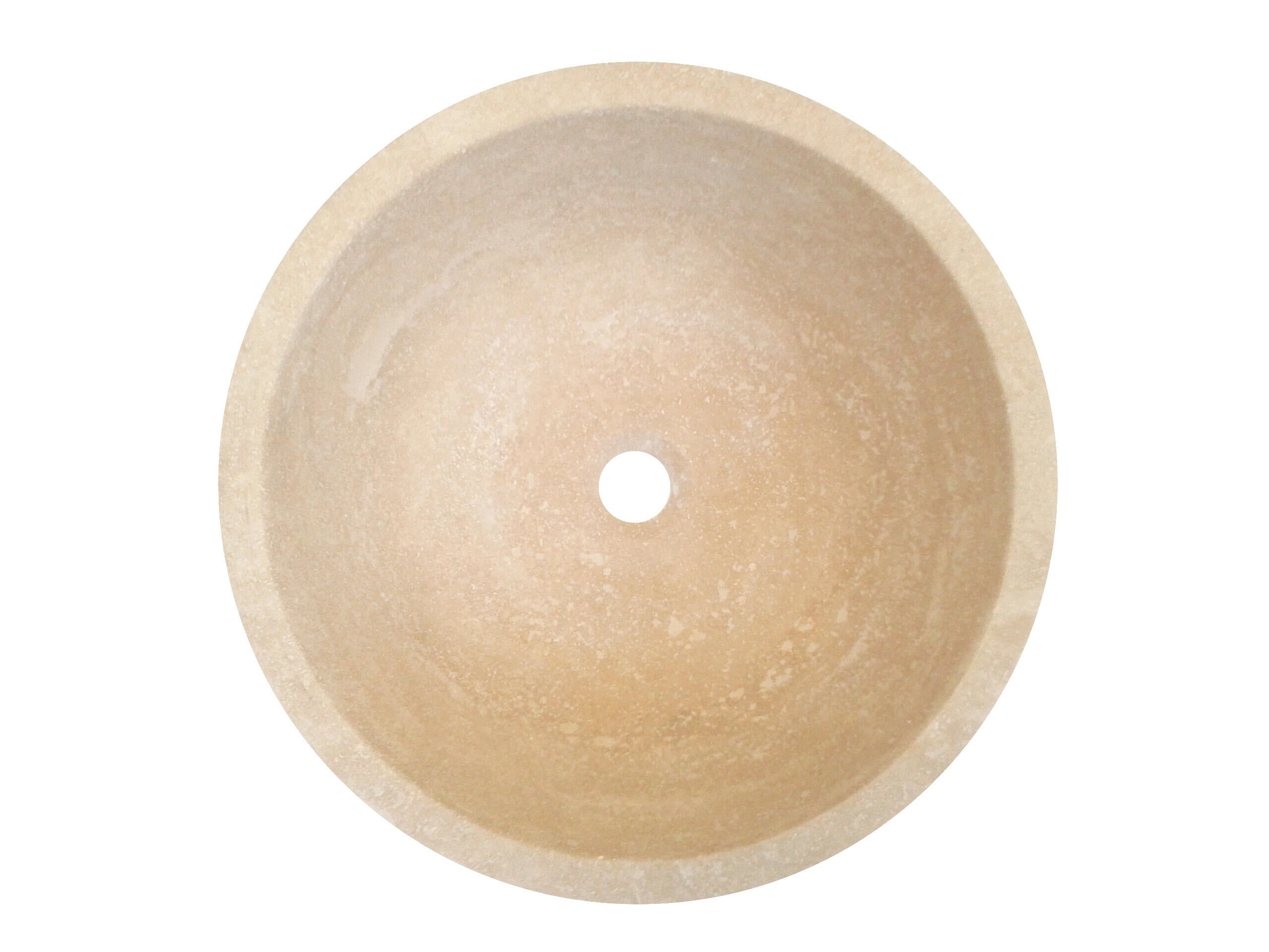 Vasque à poser travertin rond Elodie H.15 x Diam.40.6 cm beige mat - 2