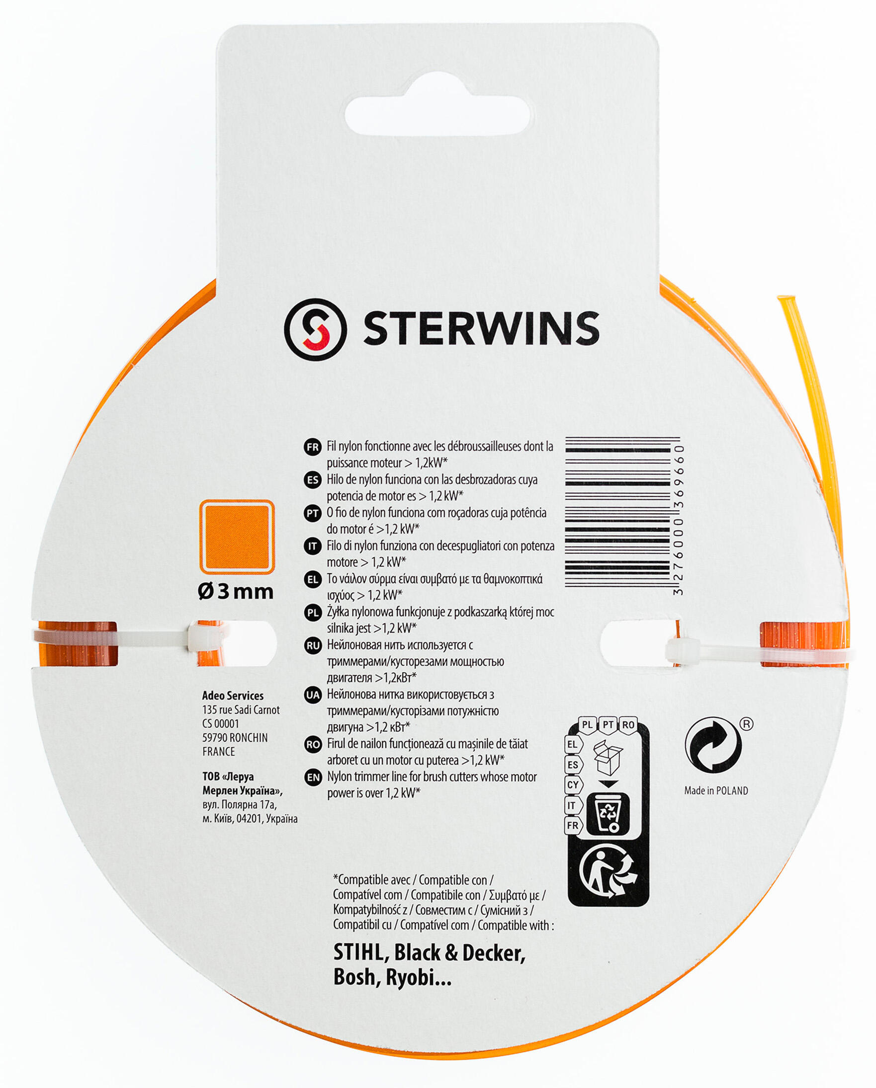 Żyłka tnąca S3ECN4_4 3 mm x 30 m Sterwins - 2