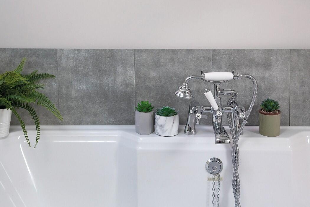 Lot de 6 adhésifs décoratifs, Wall tiles effet béton, gris, 30 cm x 30 cm - 3