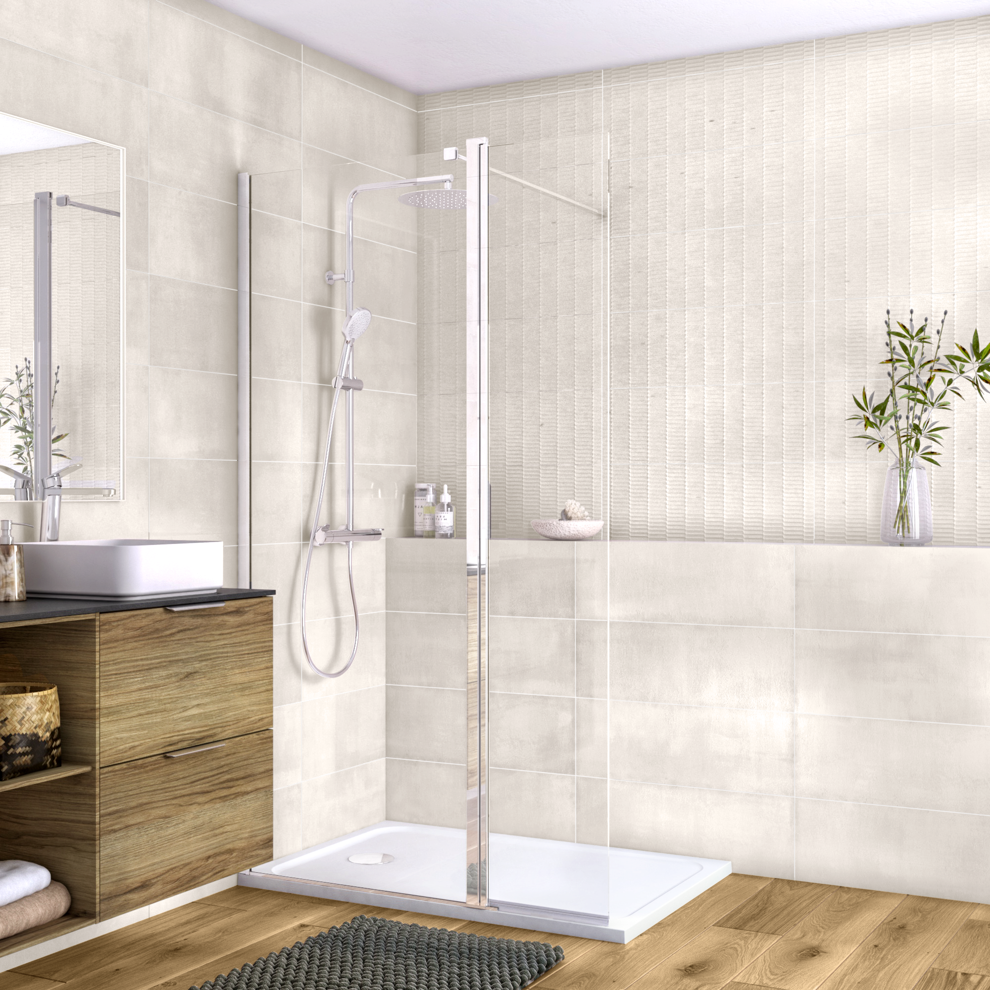 Kabina Walk-in Remix 80x200 transparentna profil chromowany Sensea - 14