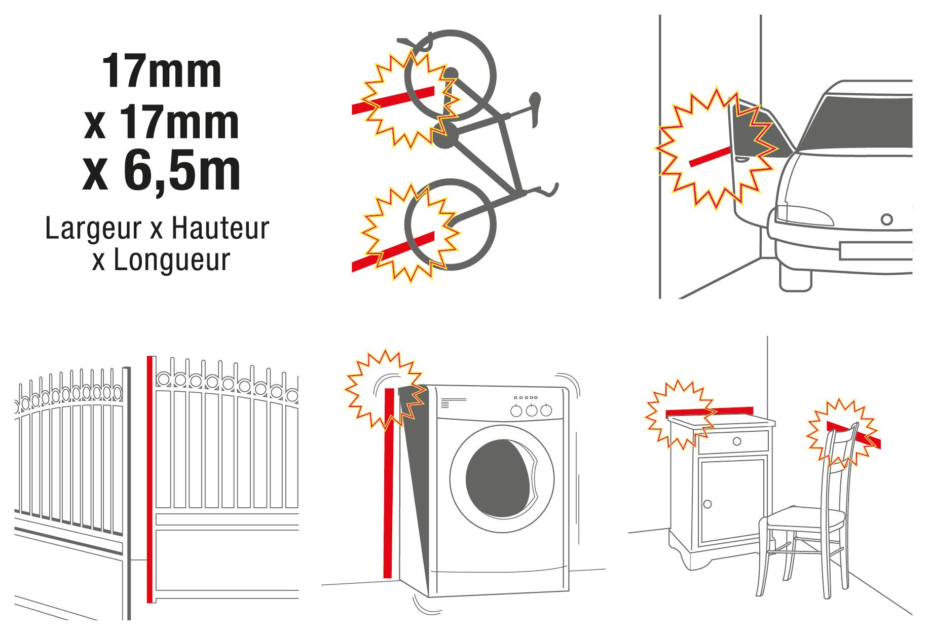 Joint de porte de garage mousse gros espaces 3M 2 à 15 mm, L.6.5 m gris - 3