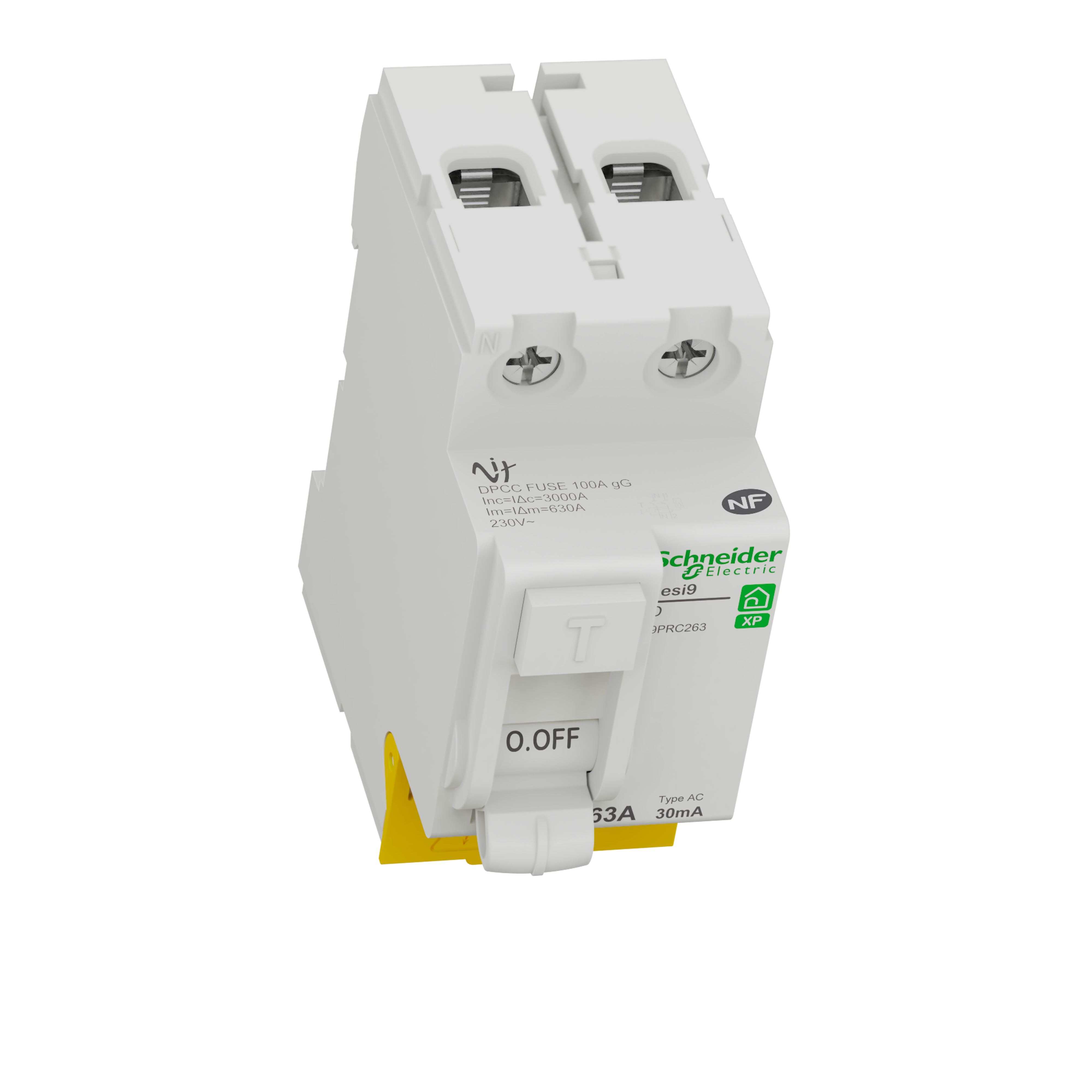 Interrupteur différentiel 2 pôles 63A 30mA Type AC Resi9 XP, SCHNEIDER ELECTRIC - 5