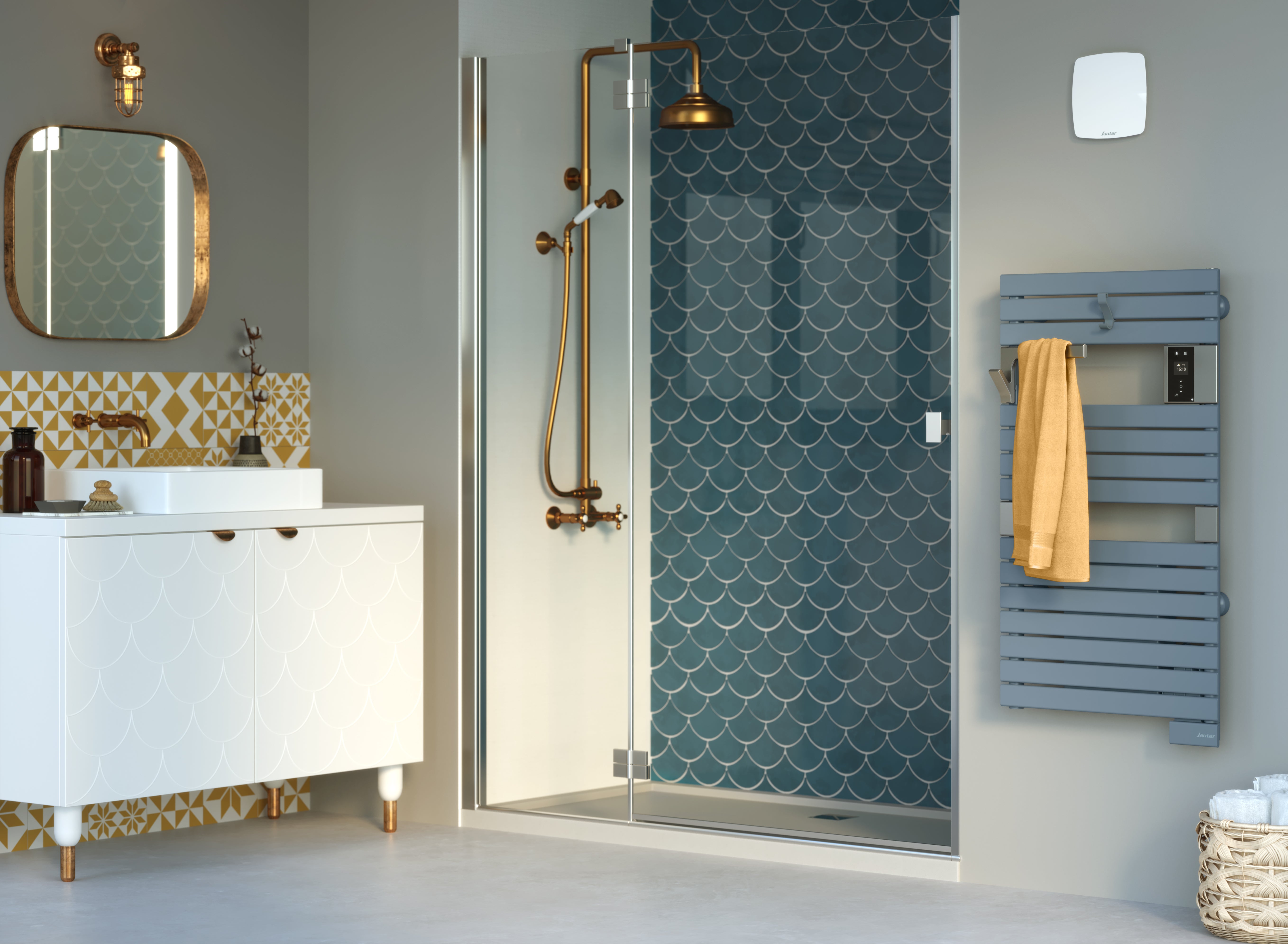 Bouche universelle design pour SDB/WC, SAUTER, pvc, Diam. 80 mm - 2