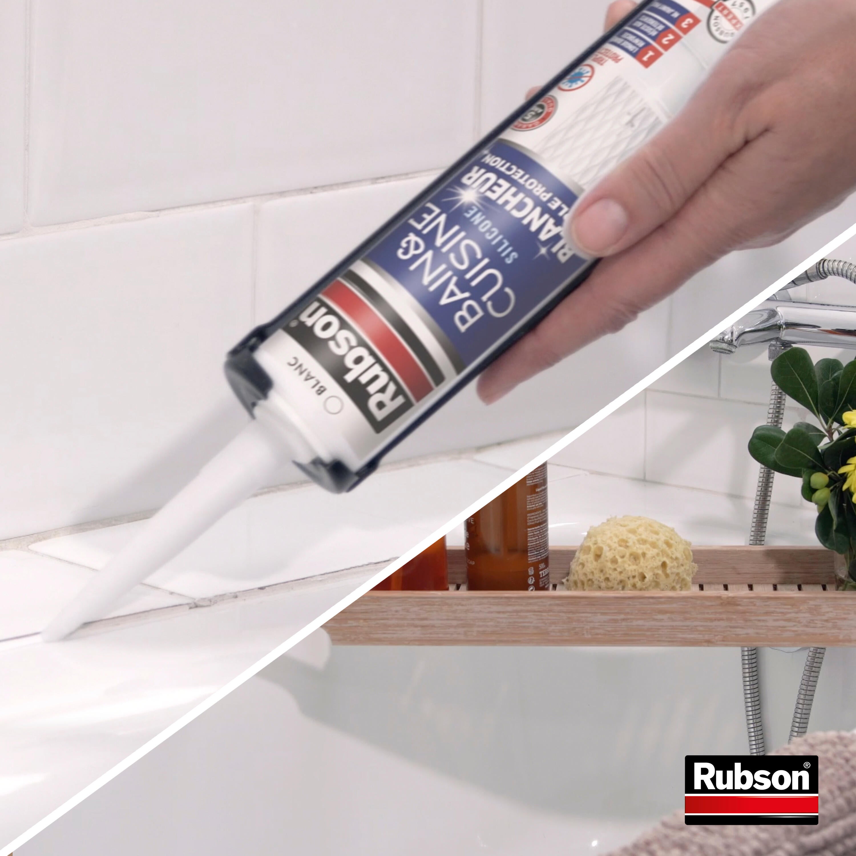 Mastic d'étanchéité Cuisine et bain blancheur protection RUBSON blanc 280ml - 3