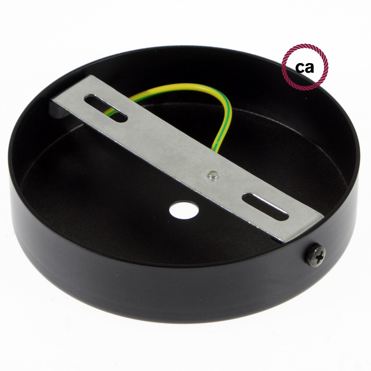 Pavillon d12cm, métal, 1 trou, CREATIVE CABLES noir - 2