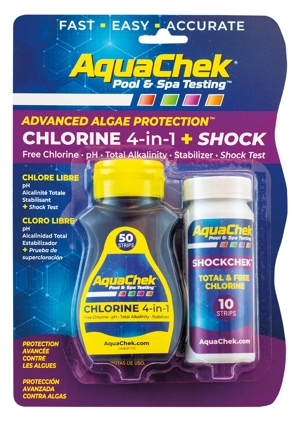 Languettes d'analyse Aquachek Chlorine 4 en 1 Leroy Merlin