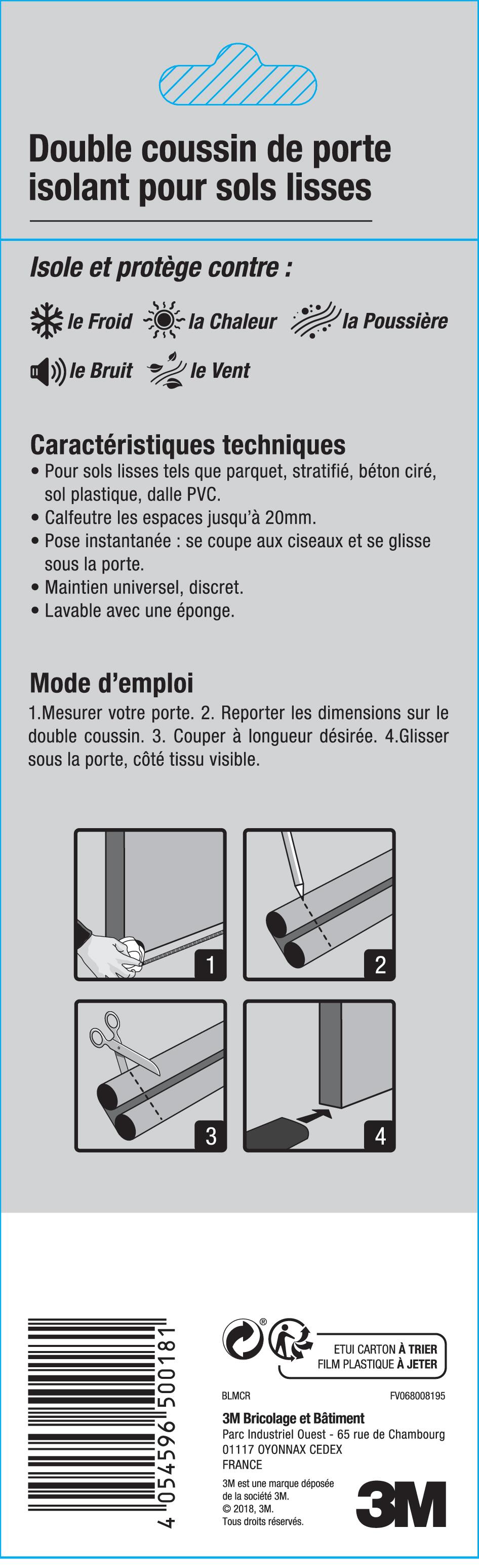 Coussin de porte 3M Tranqu'illico noir 93 cm - 4