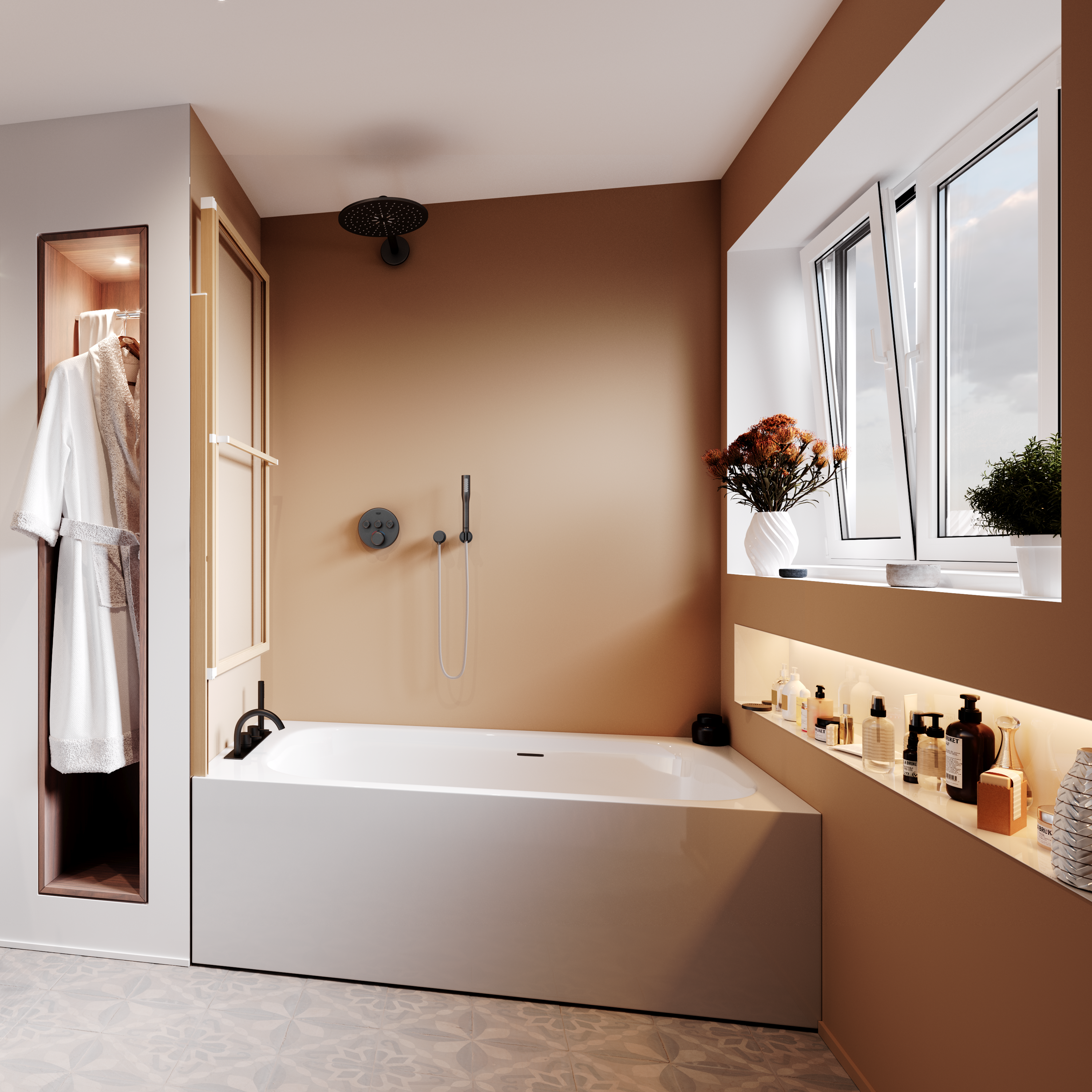 Pare-baignoire 2 volets pivotant relevable transparent H.140 x l.123cm Lift - 4