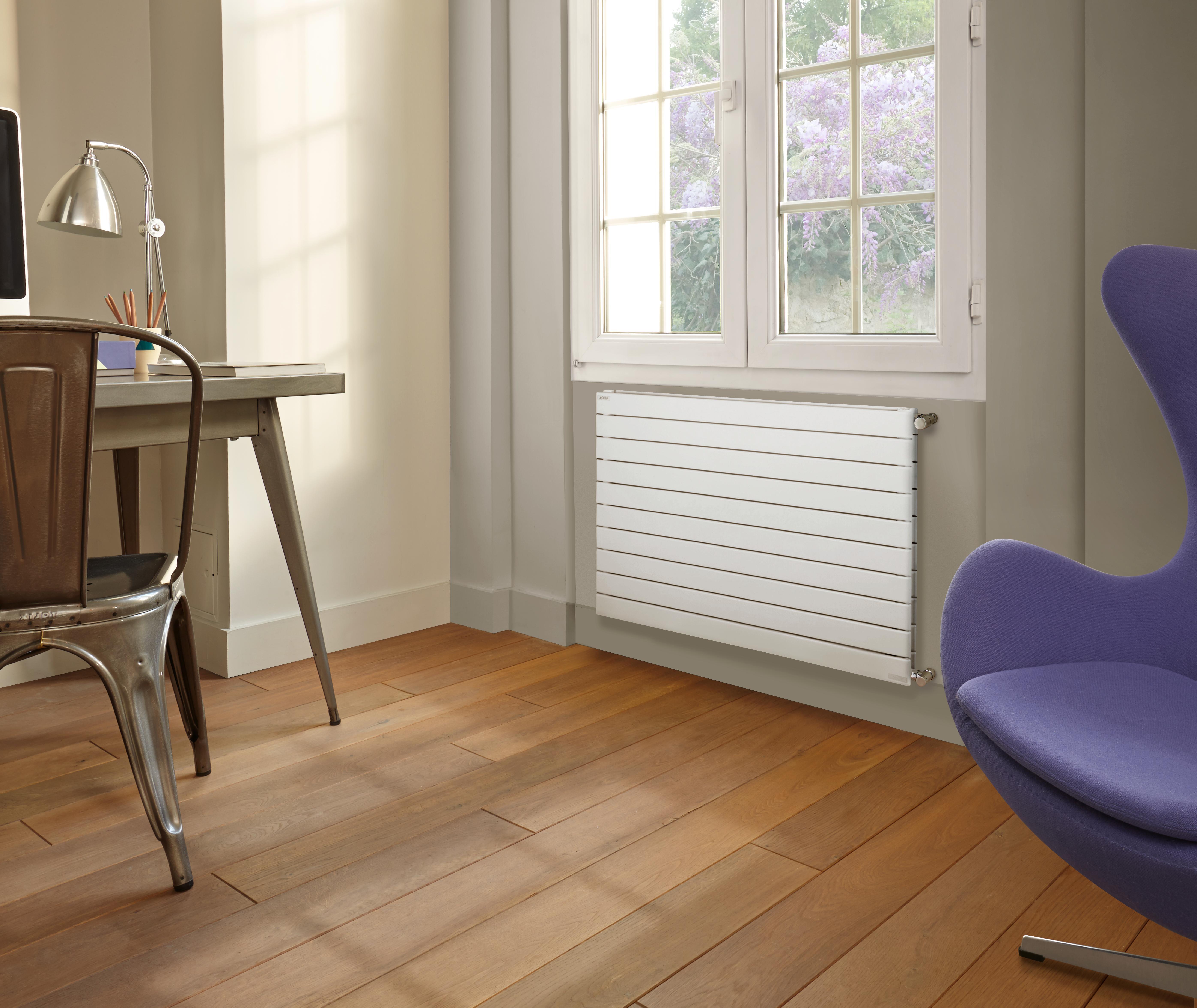Radiateur eau chaude horizontal ACOVA Lina blanc, 1295W H.74 x l.100 cm - 2