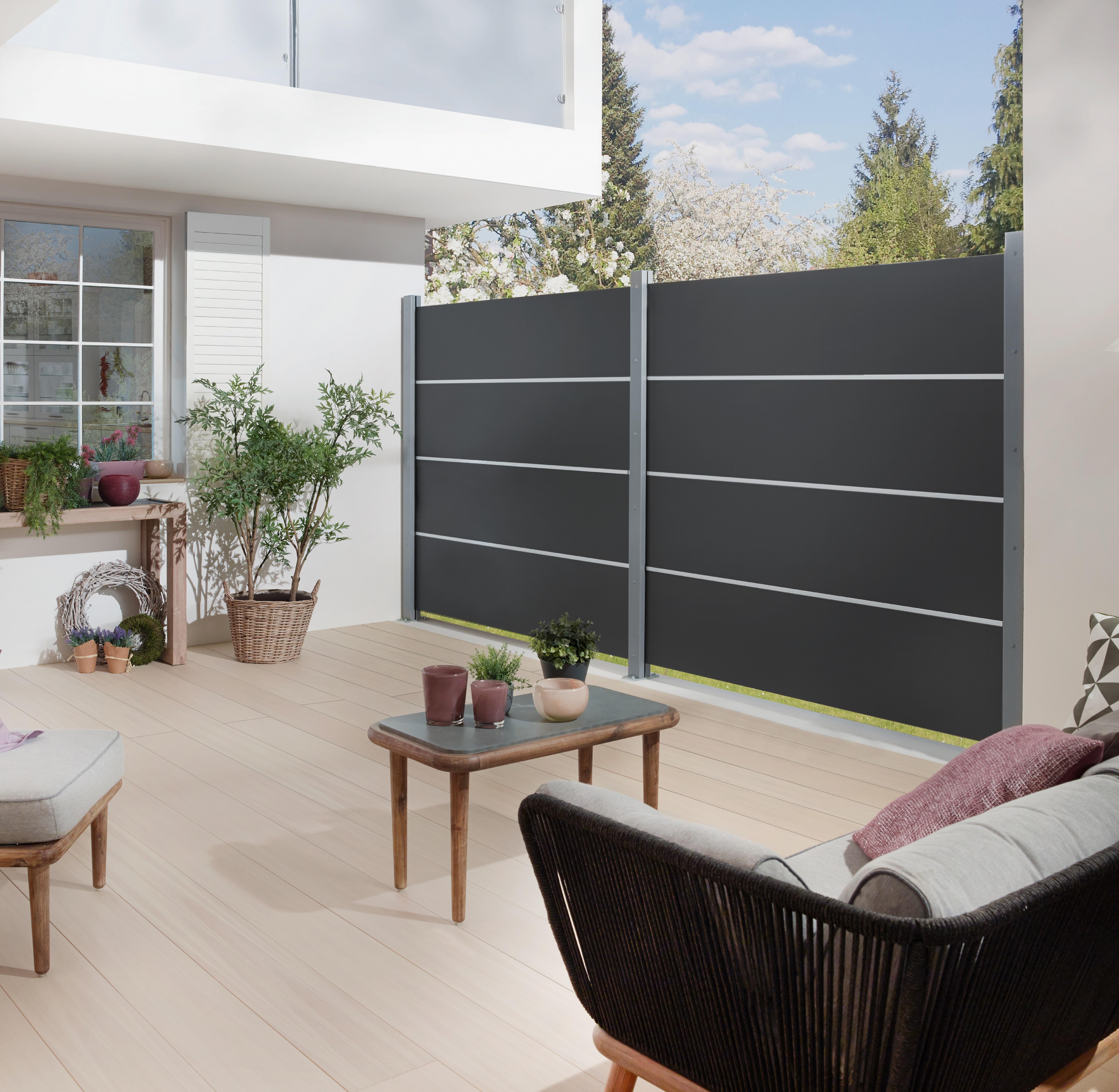 Kit clôture composite d'aluminium, coloris ardoise, H.180 x L.179cm - 2