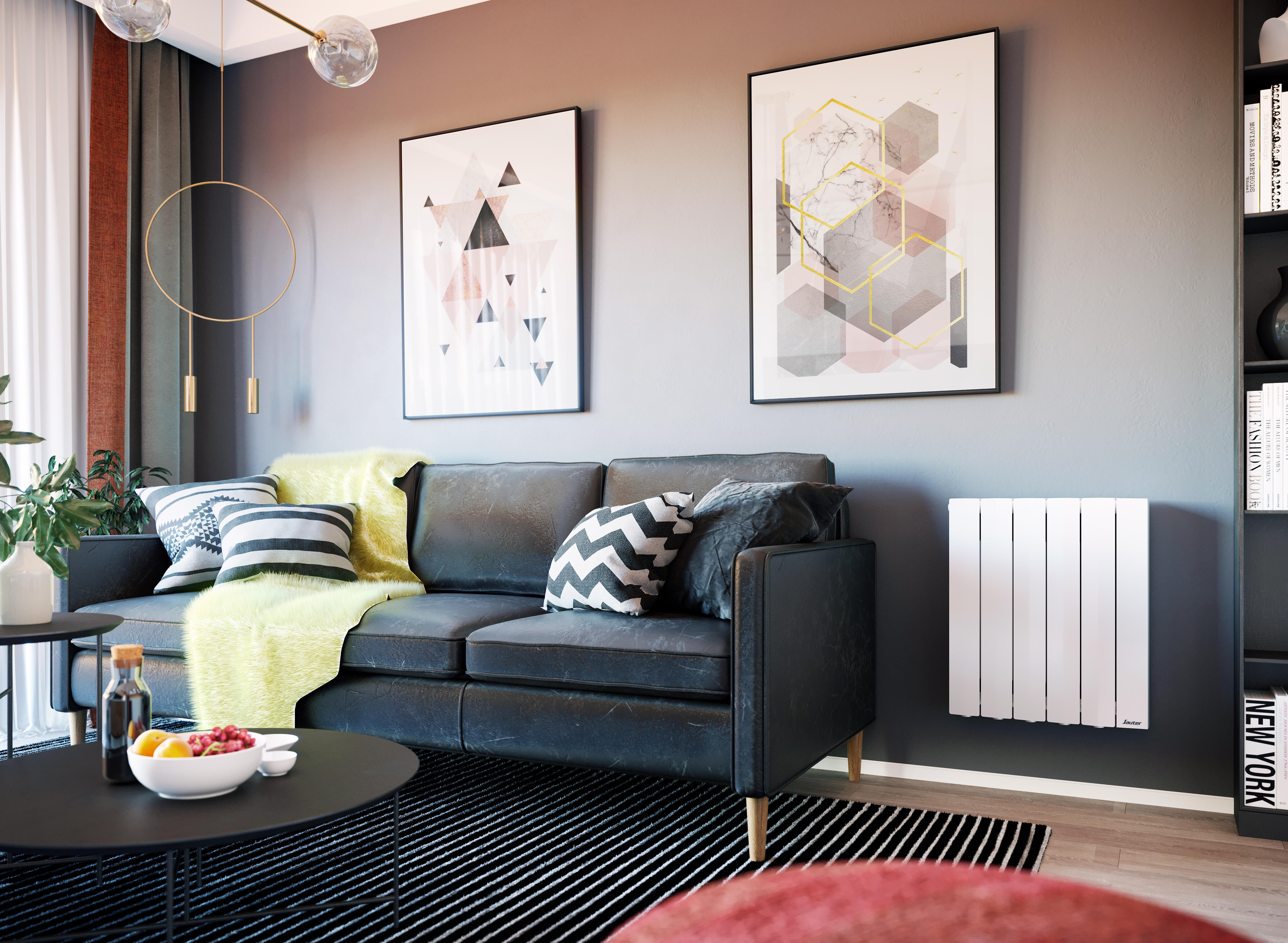 Radiateur électrique à inertie fluide 1000 W SAUTER Orosi horizontal blanc - 2