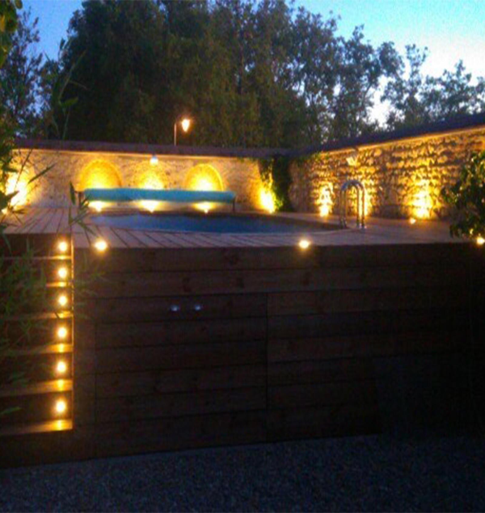 Spot à encastrer LED bord de piscine 12V D.10 cm 500 lumens blanc chaud LUMIHOME - 3