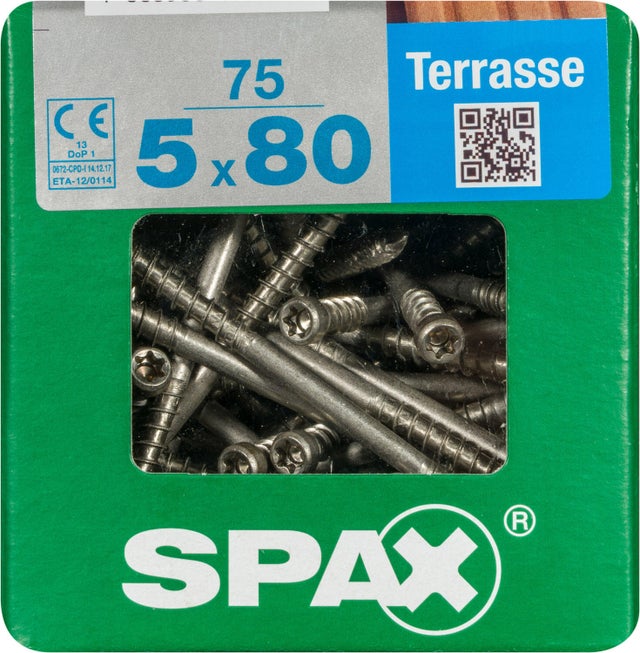 75 vis acier inoxydable tête cylindrique t-star+ SPAX, Ø5 x L.80 mm