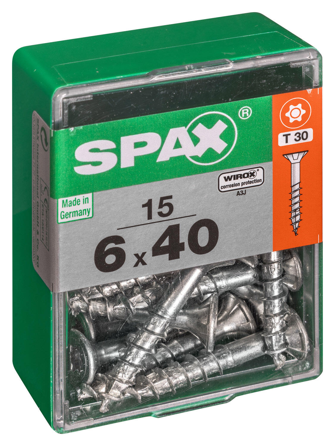15 vis acier tête fraisée t-star+ SPAX, Ø6 x L.40 mm - 2