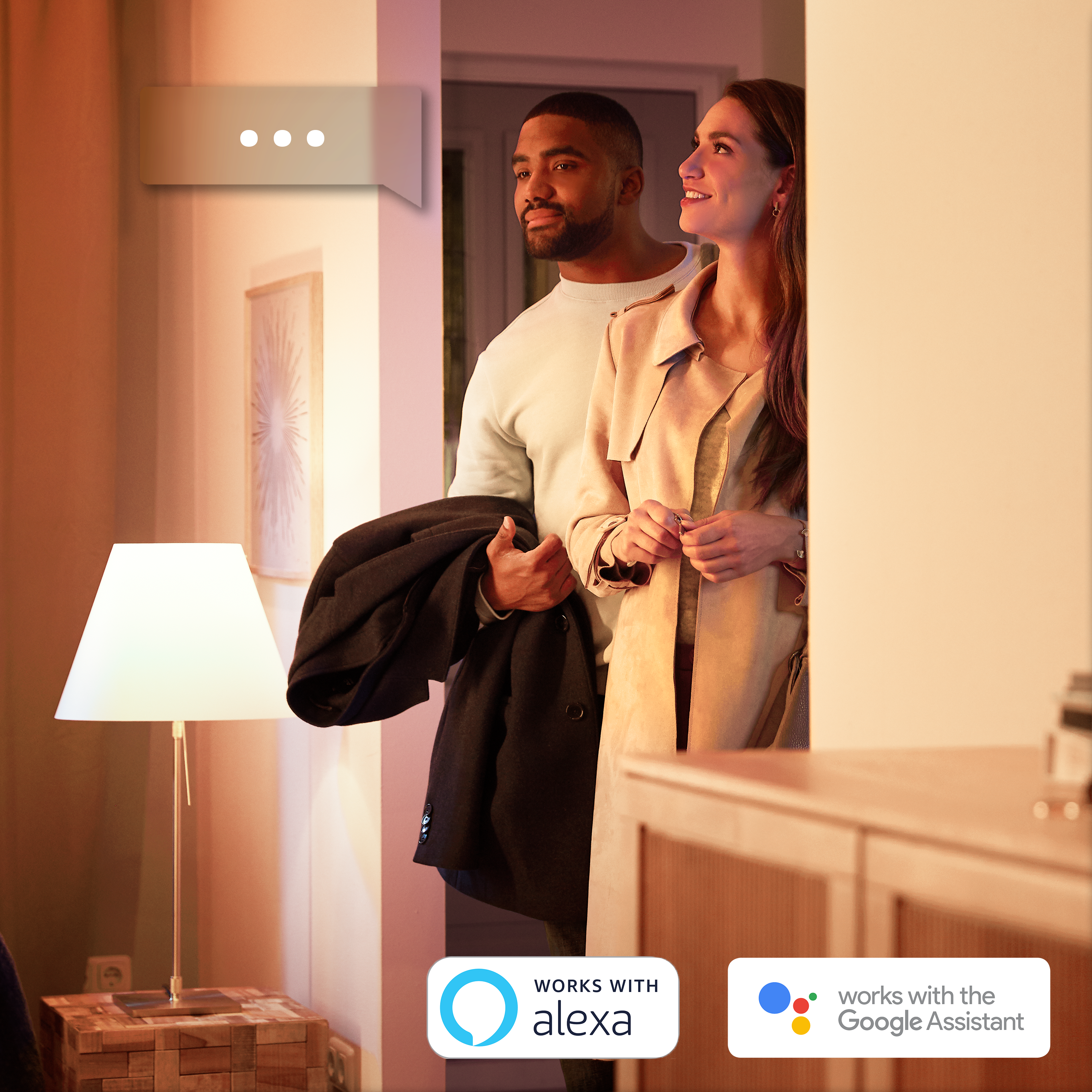 Set da 2 lampadine Hue White Ambiance LED, E27 goccia, trasparente, 6W = 806 LM (equiv 40 W), 200° dimmerabile, PHILIPS HUE - 5