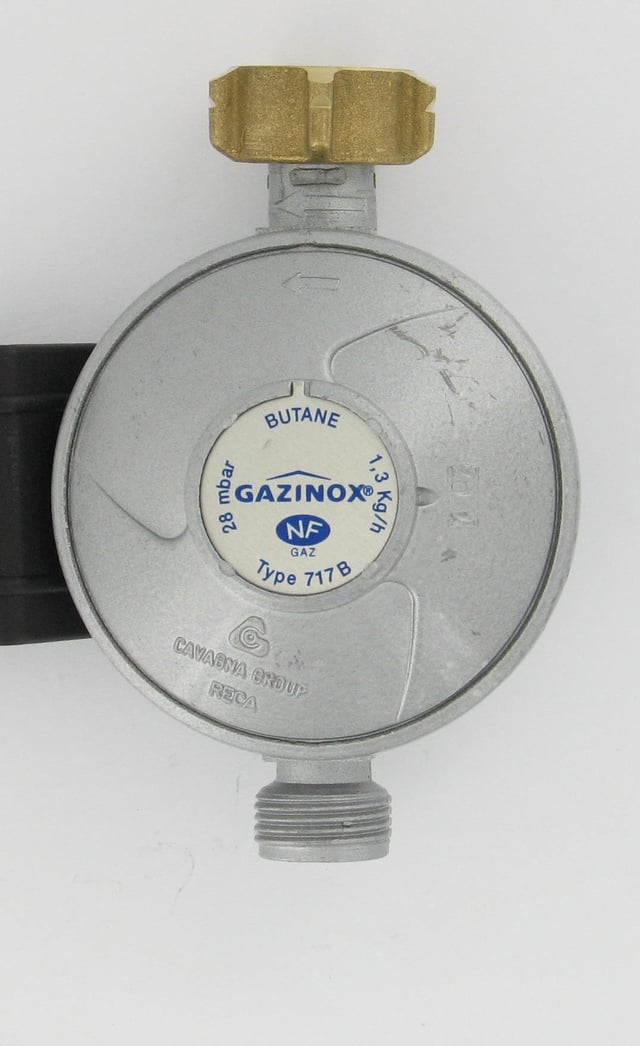 Détendeur pour gaz butane 28 millibars 1.3kg, GAZINOX