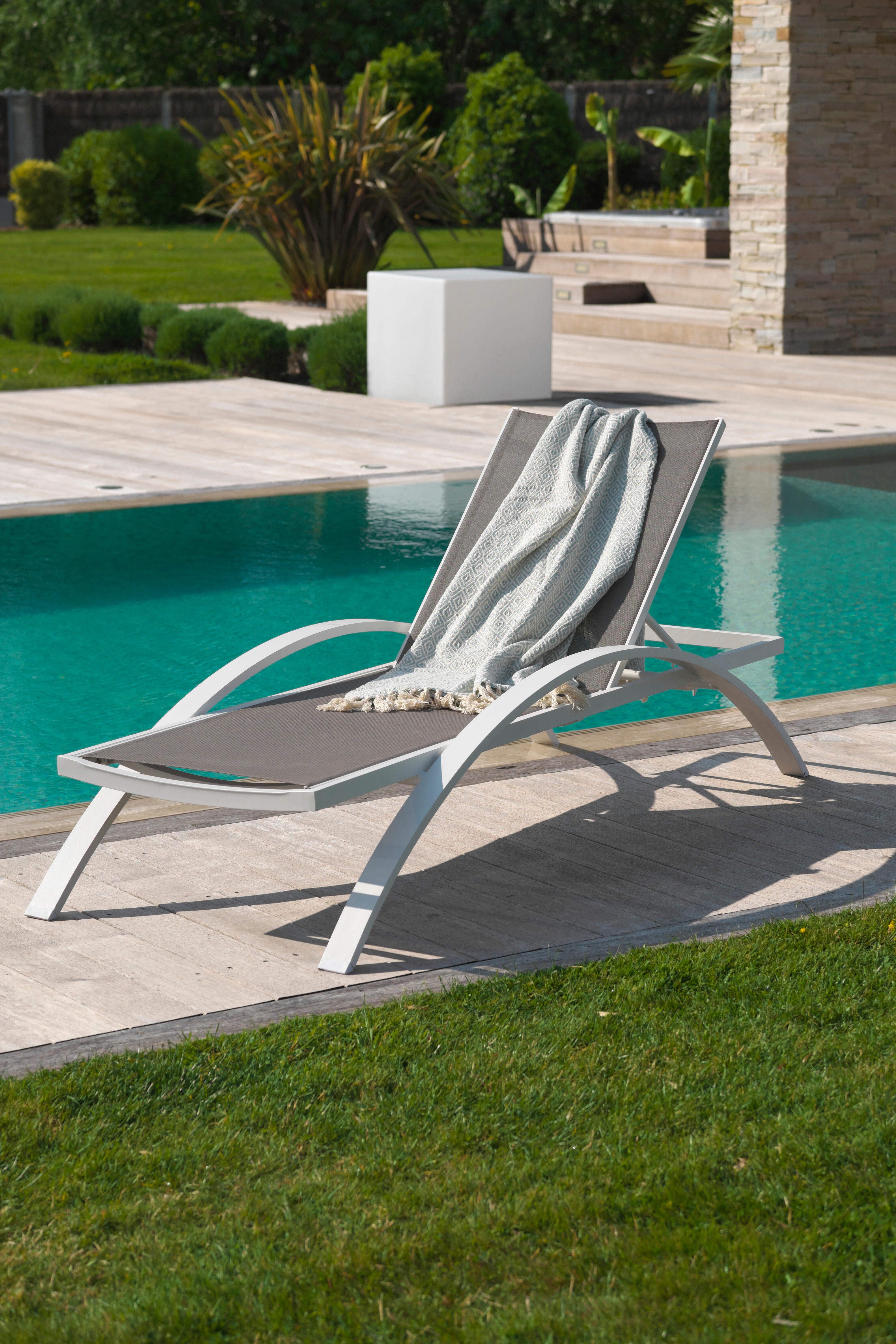 Bain de soleil en aluminium DCB GARDEN Barcelona-cl-blanc blanc - 4