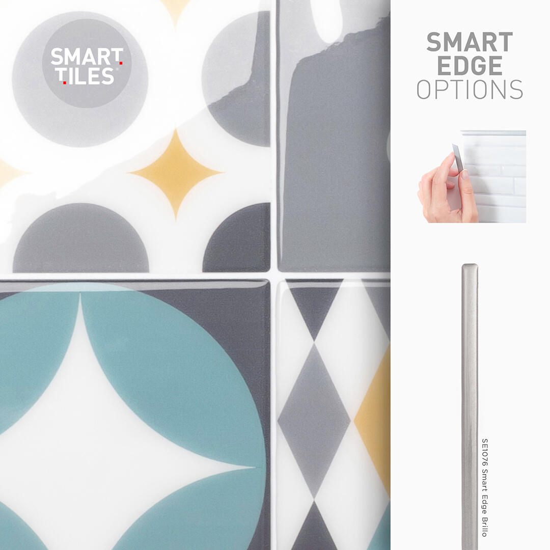 Lot de 4 adhésifs décoratifs, Vintage Cadiz, gris, 22.86X22.86 cm - 6