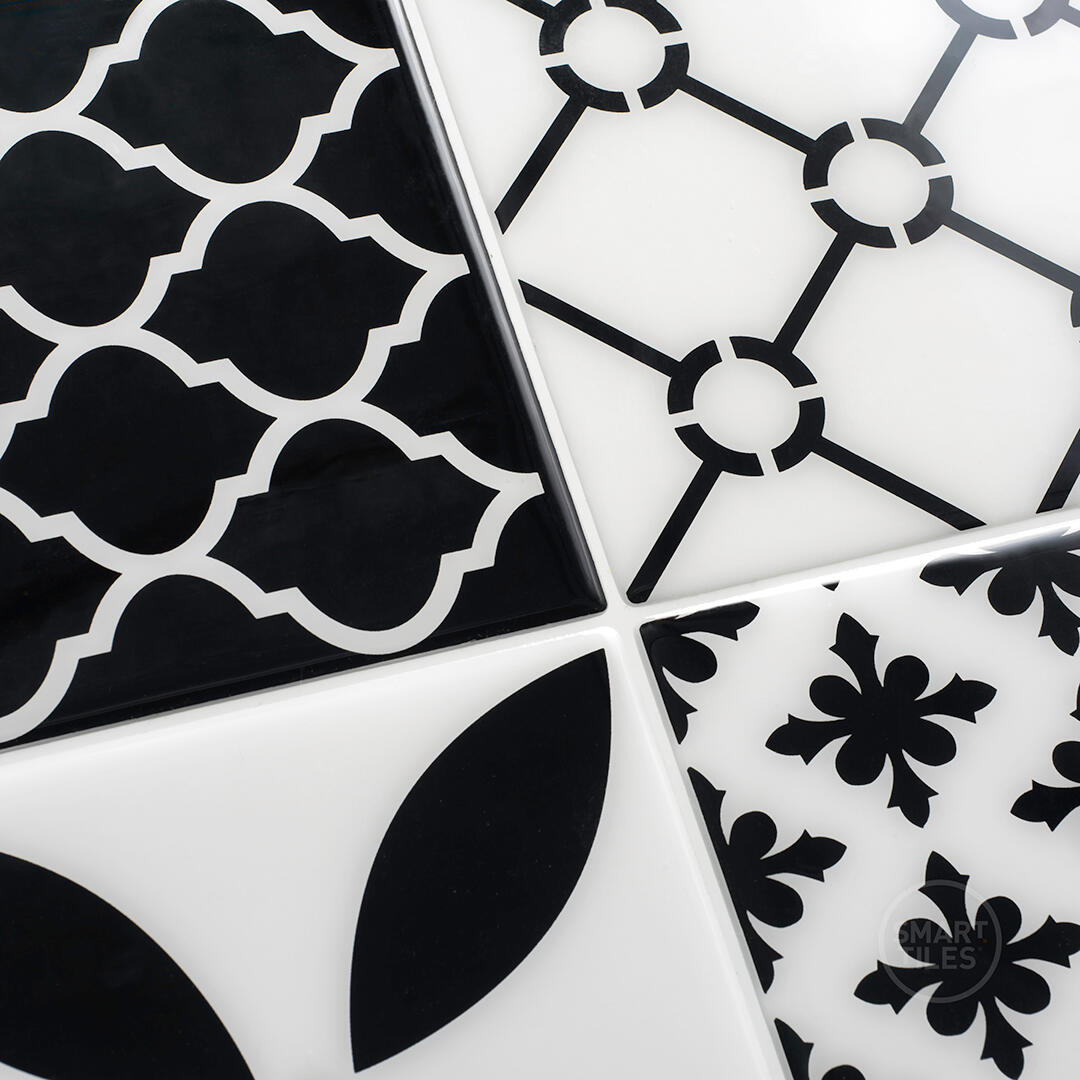 Lot de 4 adhésifs décoratifs, Vintage Bilbao, gris, 22.86X22.86 cm - 7