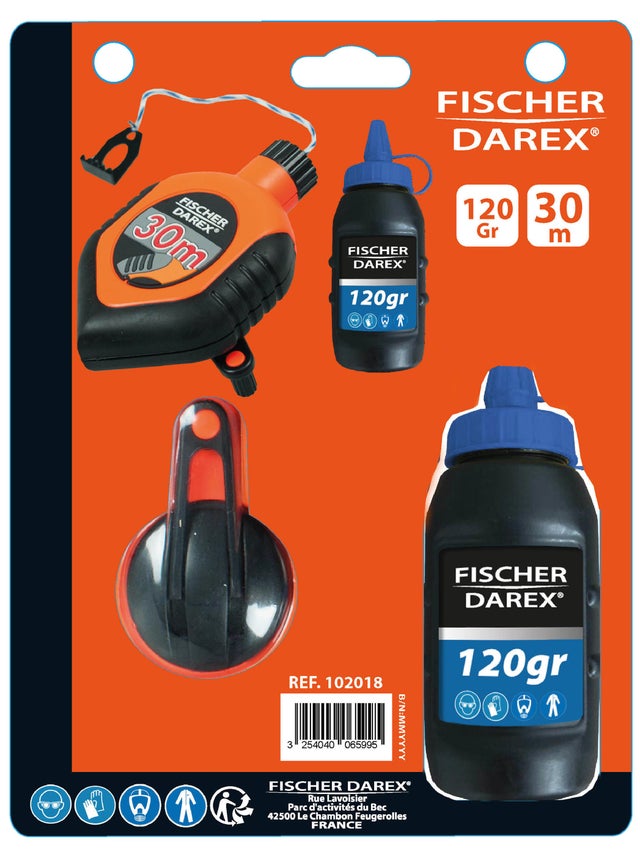 Cordeau 30M et poudre à tracer 120g FISCHER DAREX