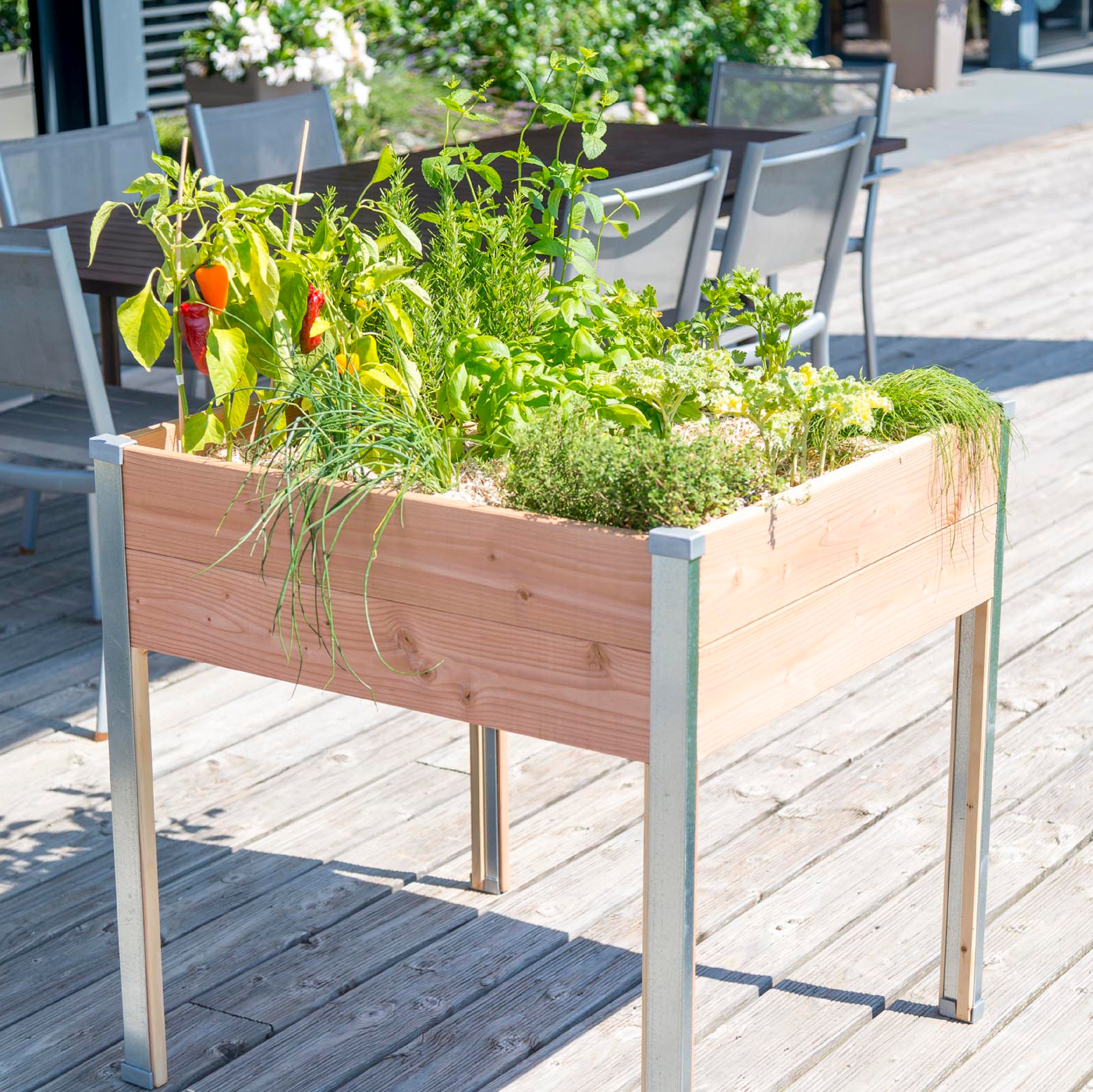 Potager sur pieds MON PETIT POTAGER Design 0819 bois et métal L.75xl.80xH.80cm - 2