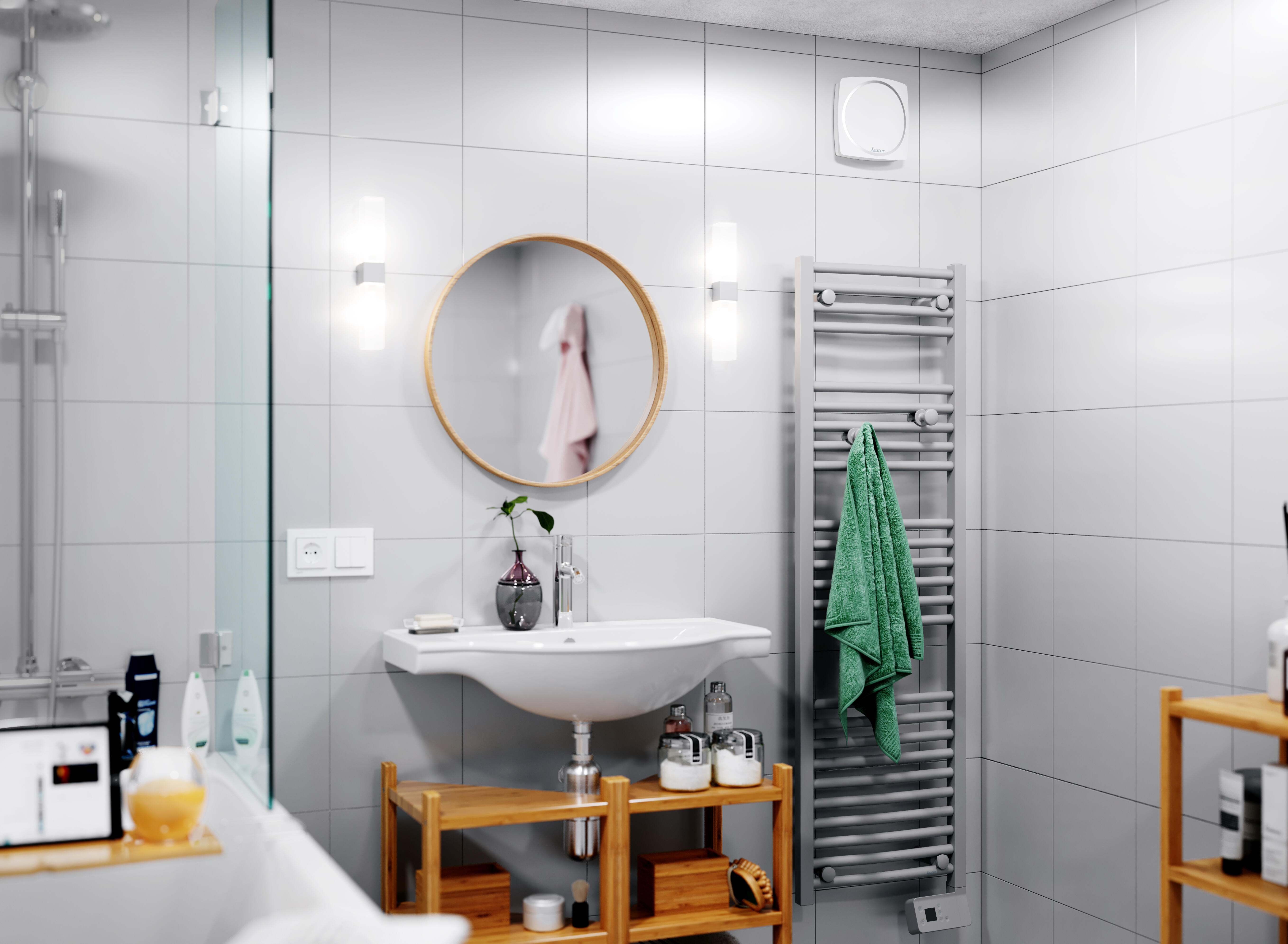 Aérateur permanent à détection d'humidité SAUTER Zemu Smart SDB 100 mm - 2