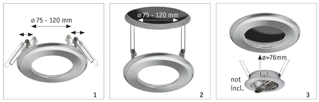 Anneau pour spot à encastrer fixe sans ampoule PAULMANN blanc - 2