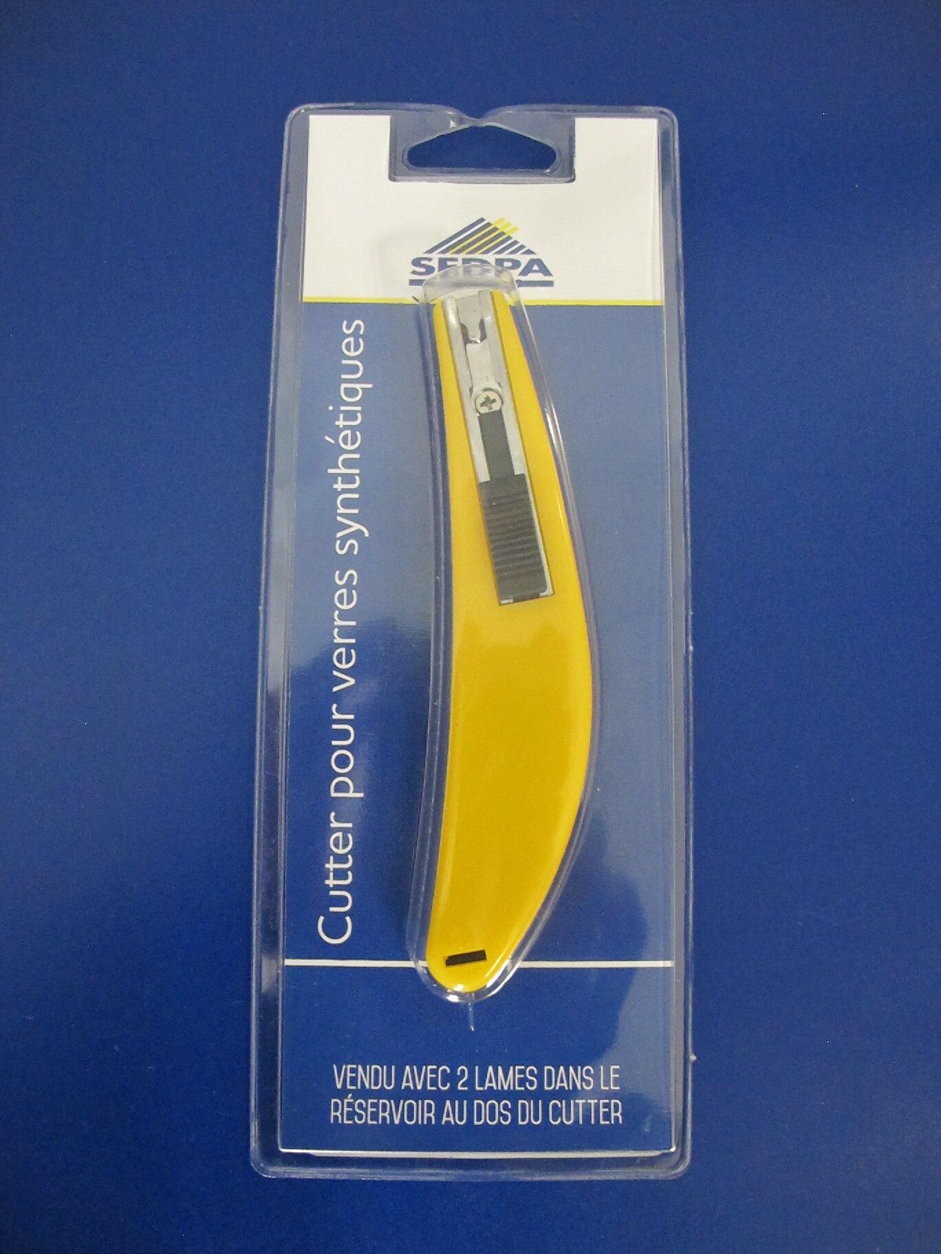 Cutter pour verre synthétique et polystyrène fourni avec 2 lames - 2