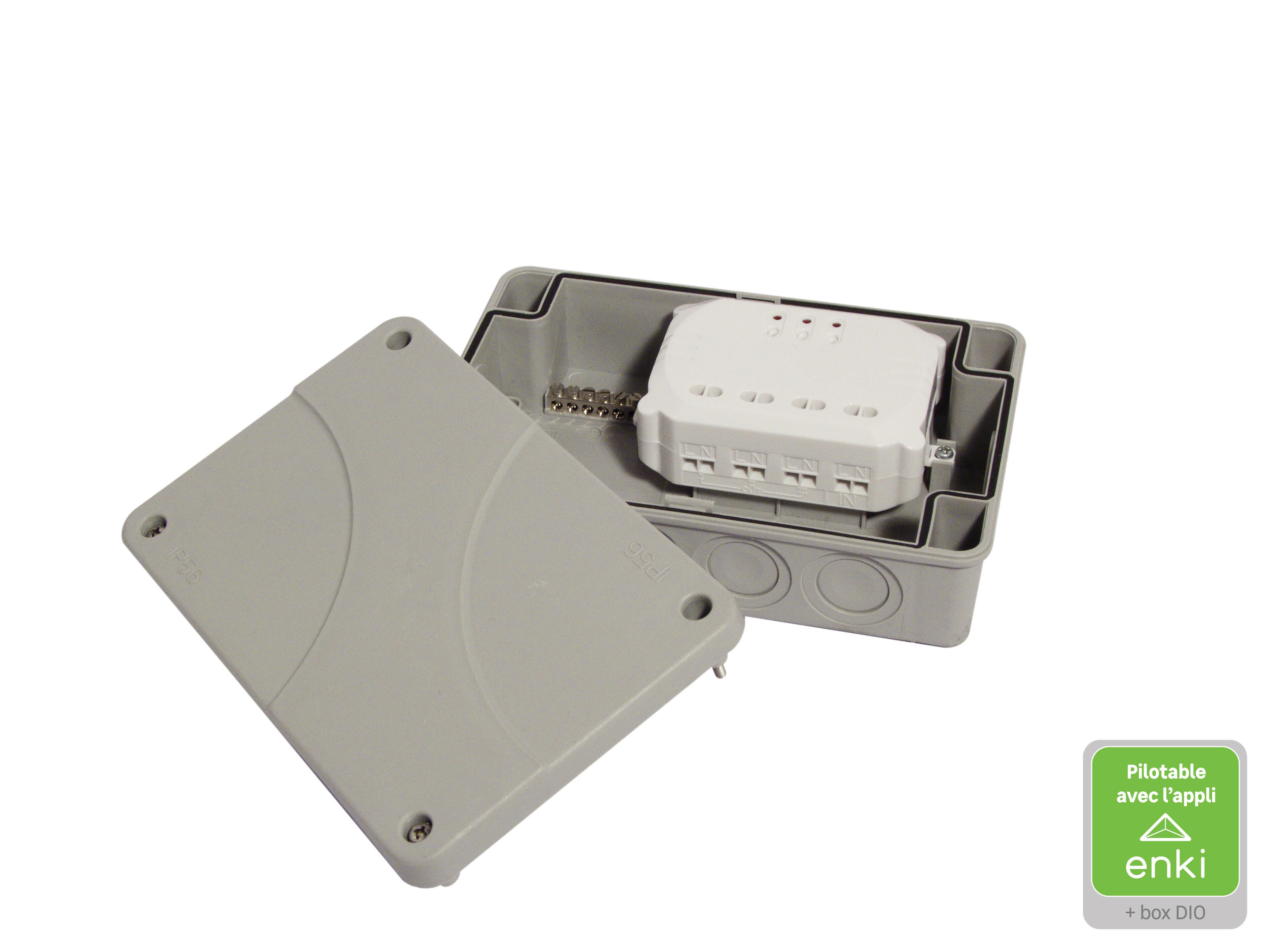 Module récepteur connecté 3 circuits + boîte étanche pour extérieur DiO - 5