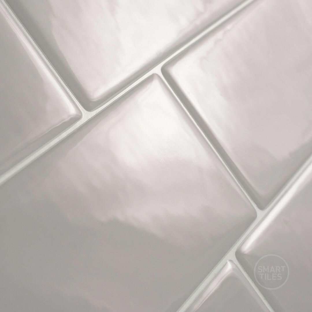 Lot de 4 crédences adhésives Cassandra, gris pale, 29.4 cm x 21.3 cm - 9