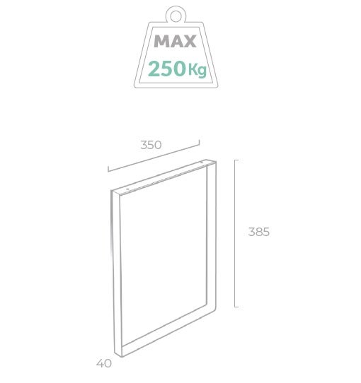 Pied pour meubles, tables et bars rectangulaire REI à visser, H.38.5 cm acier ma - 4