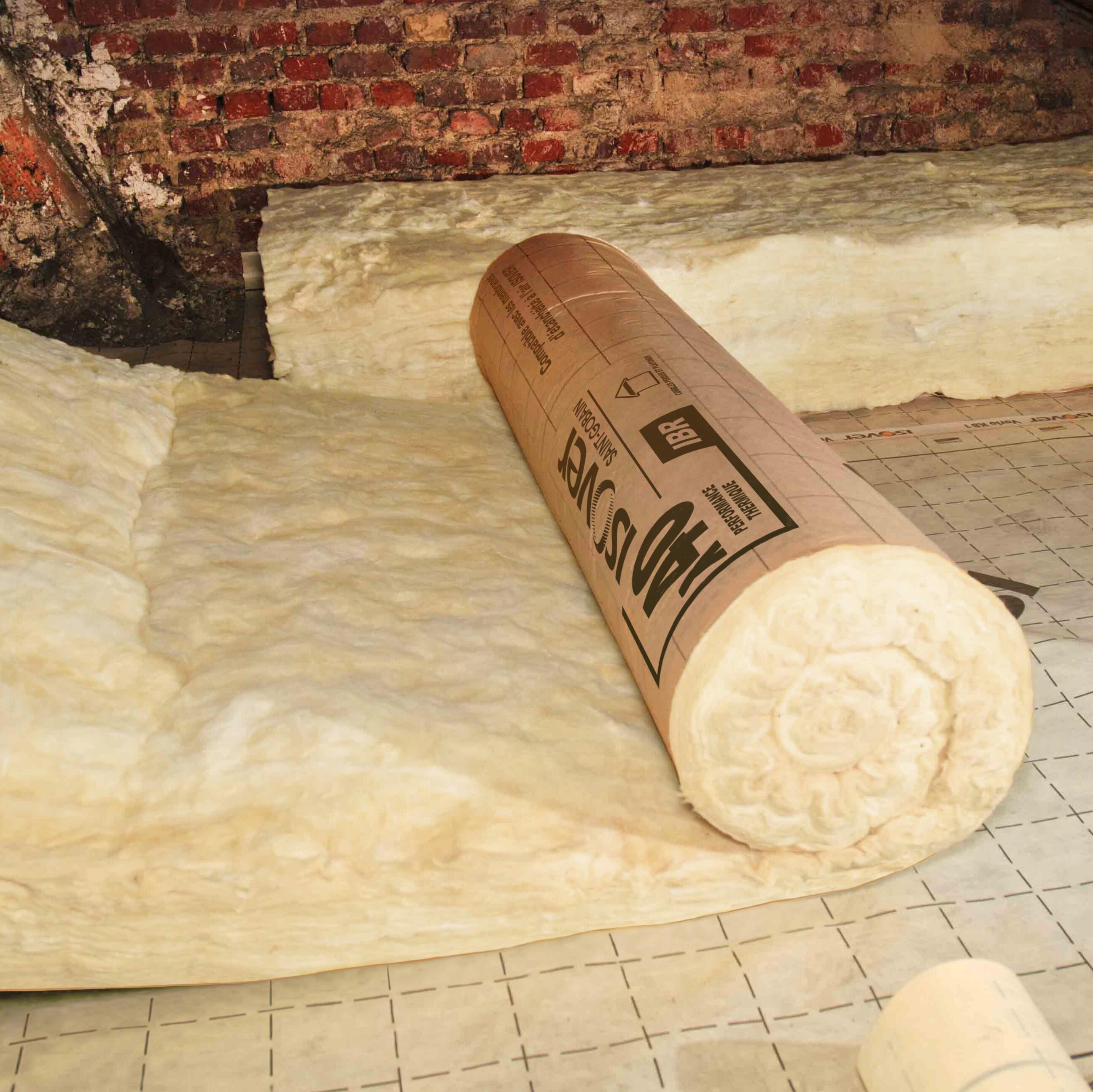 Rouleau laine de verre combles perdus ISOVER Ibr040 kraft, Ep.400mm, 2x1.2m, R10 - 5