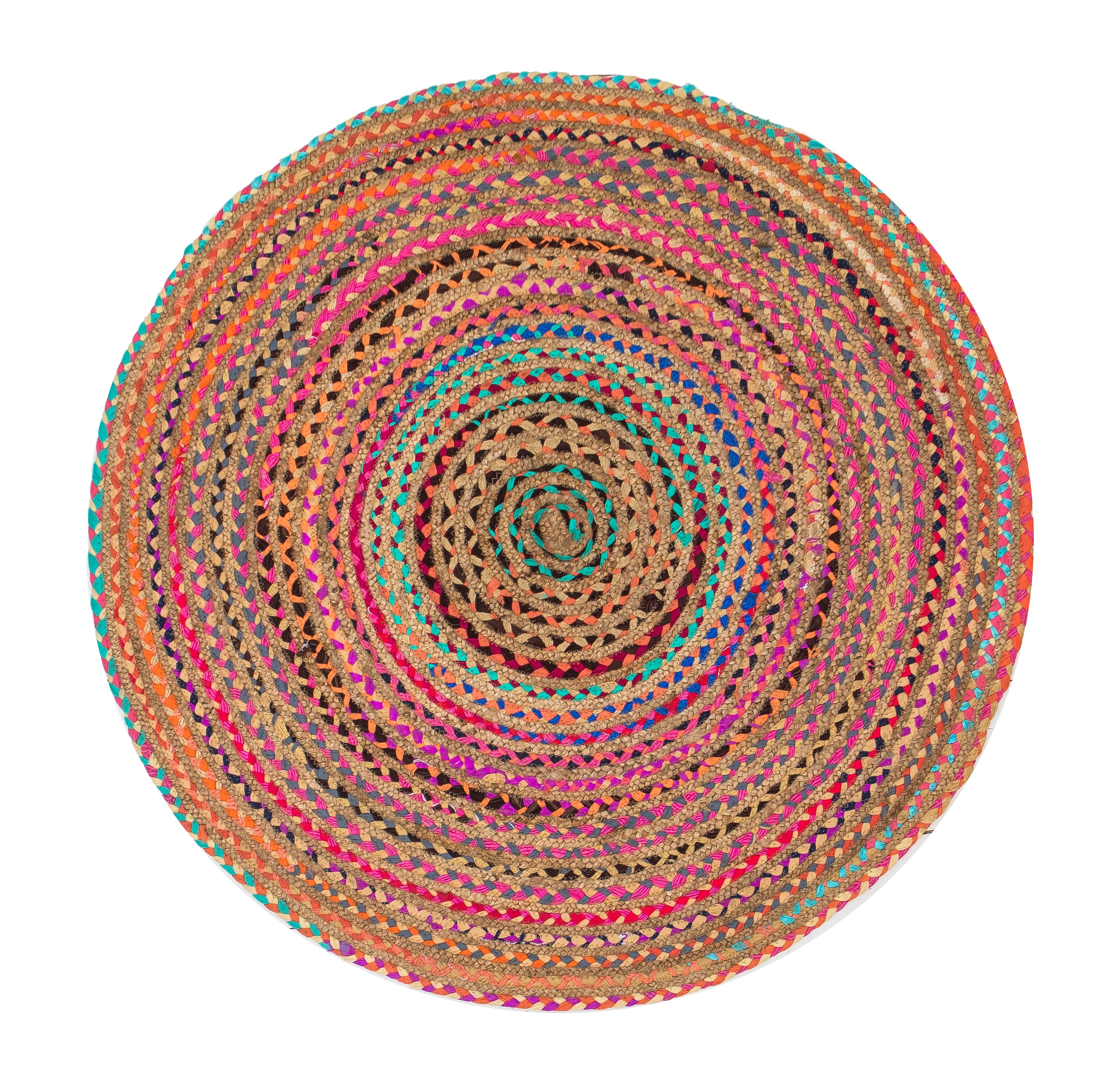 Tapis multicouleur rond, Ø 90 jute - 2