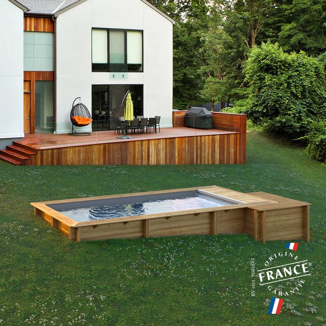 Piscine, bois Urbaine BWT MYPOOL, rectangulaire x L.6 x l.2.5 x H.1.33 m
