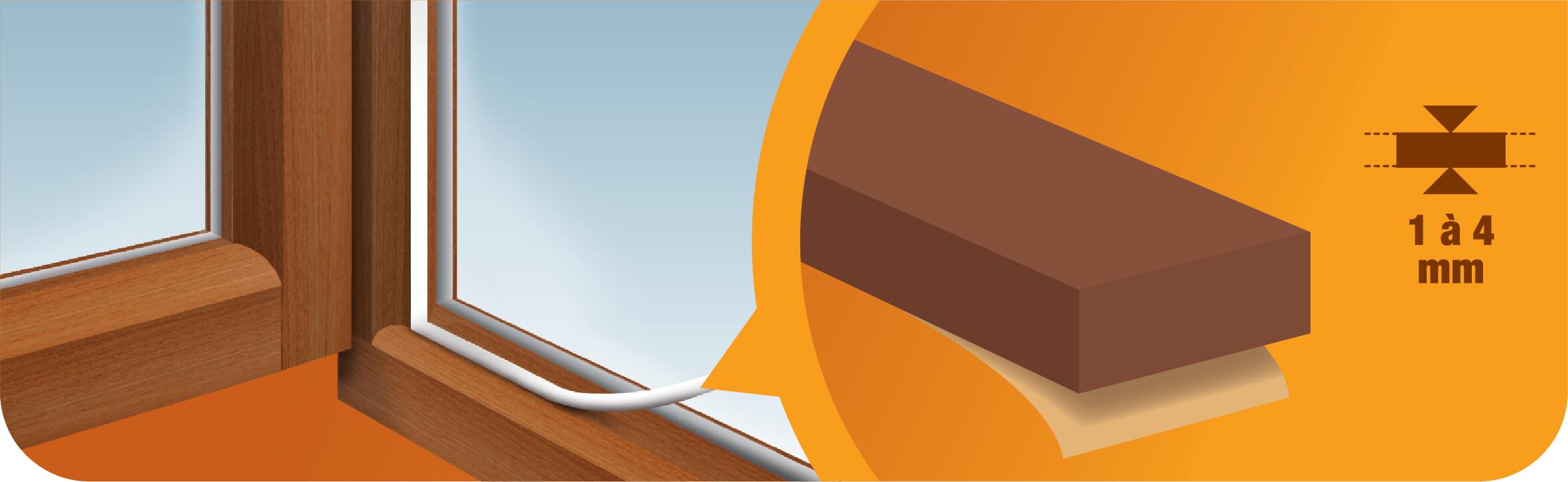 Joint de porte et fenêtre mauvais état 3M 1 à 4 mm, L.6 m marron - 3