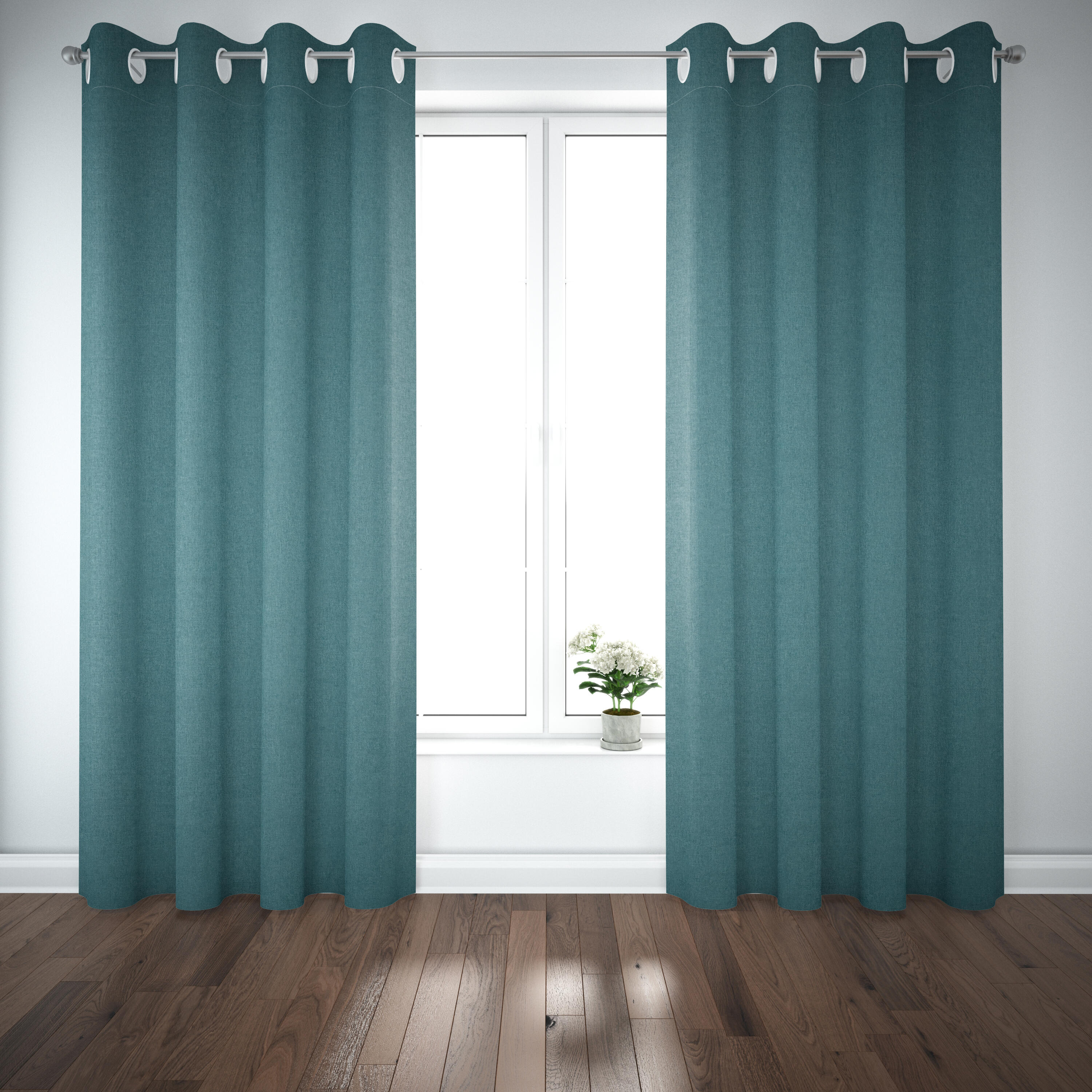 Rideau 100% Occultant Bleu Sarcelle - Grande Largeur et Hauteur