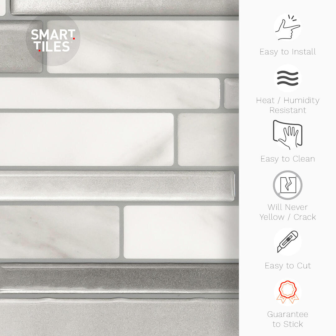 lot de 4 adhésifs décoratifs, Milano, gris, 29.34X24.46 cm - 8