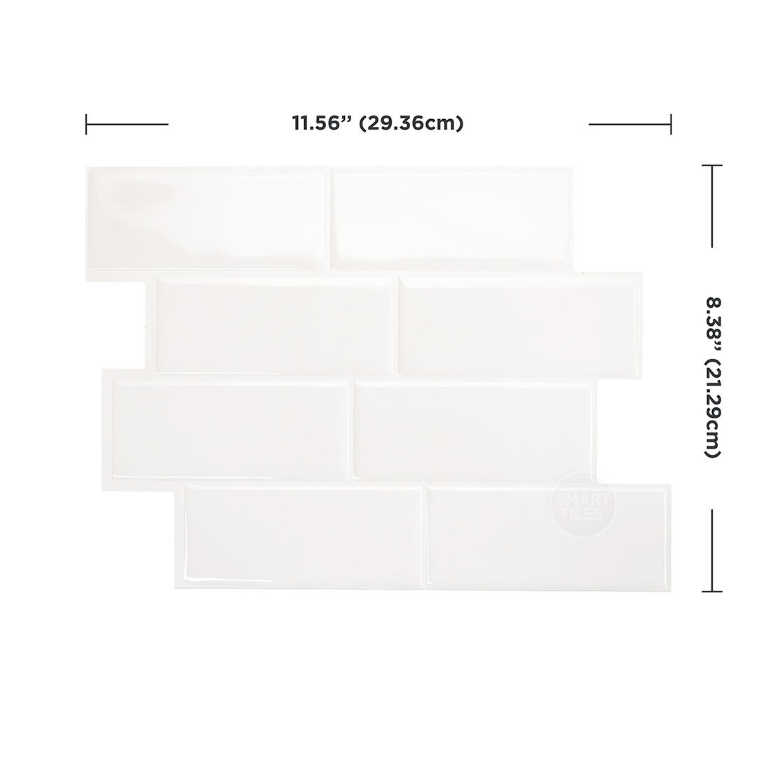 lot de 4 adhésifs décoratifs, Métro, blanc, 29.36X21.9 cm - 4