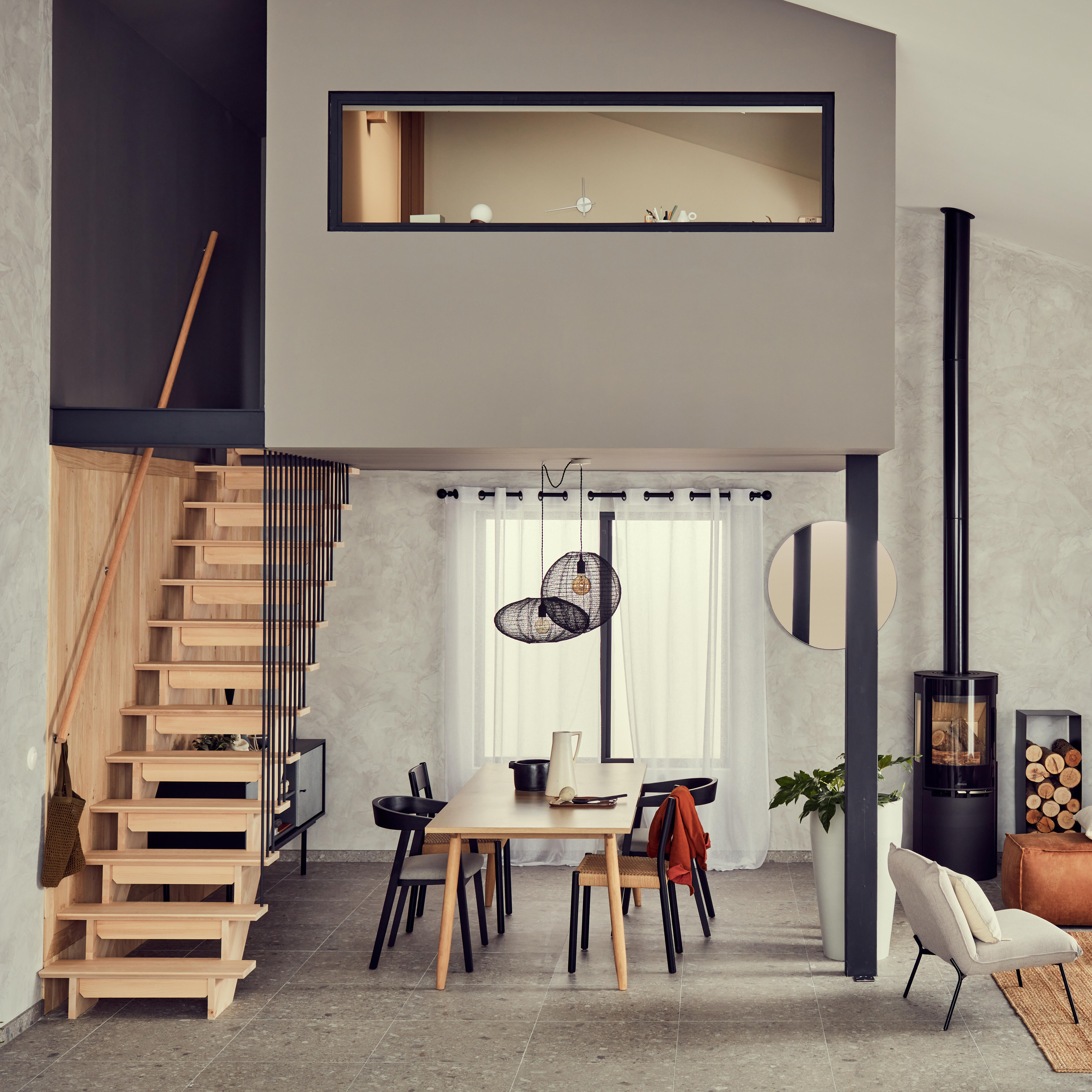 Range-bûche acier noir givré Newton DIXNEUF - 3