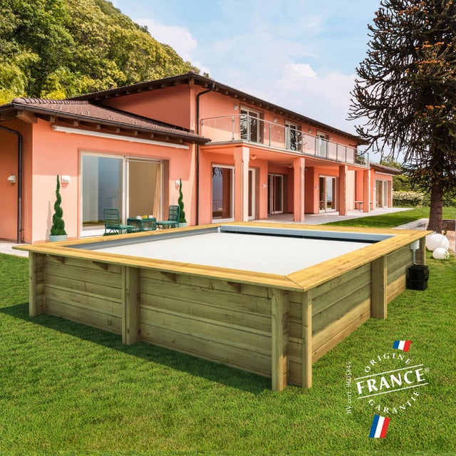 Piscine, bois Urbaine BWT MYPOOL, rectangulaire x L.3.5 x l.4.2 x H.1.33 m