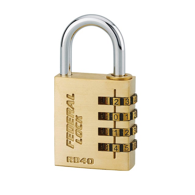 Cadenas à code laiton, l.40 mm