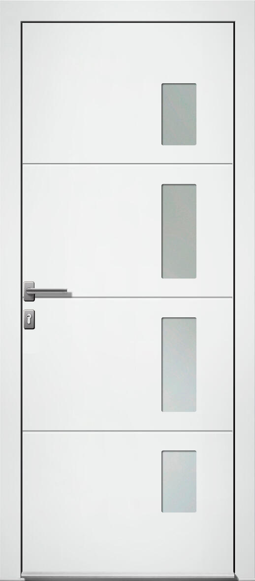 Porte d'entrée Alu Austin 2 Essentiel H.215 x l.90 cm vitrée blanc, pous. gauche - 2